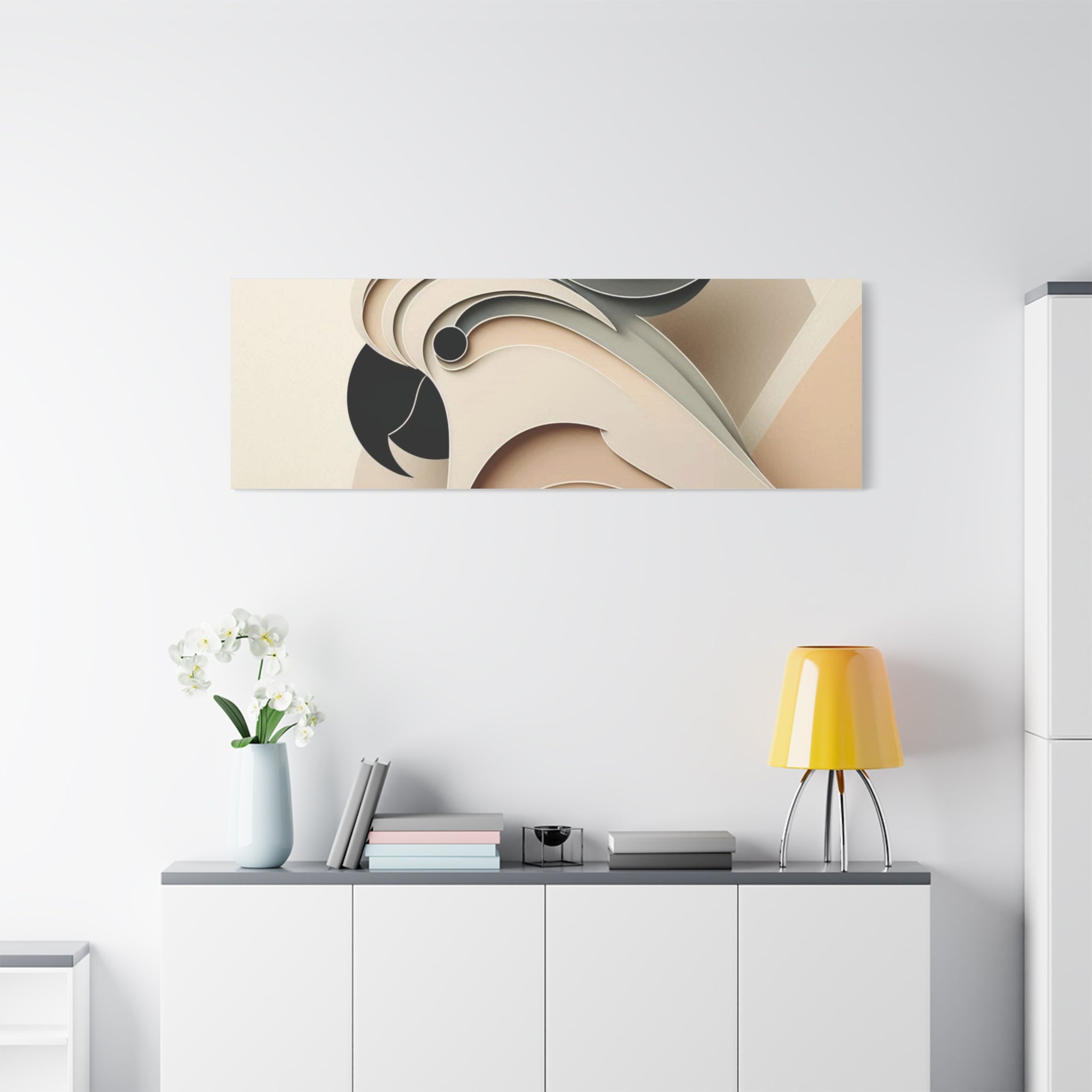 Abstract Paper Cut Cockatoo Matte Canvas Printify