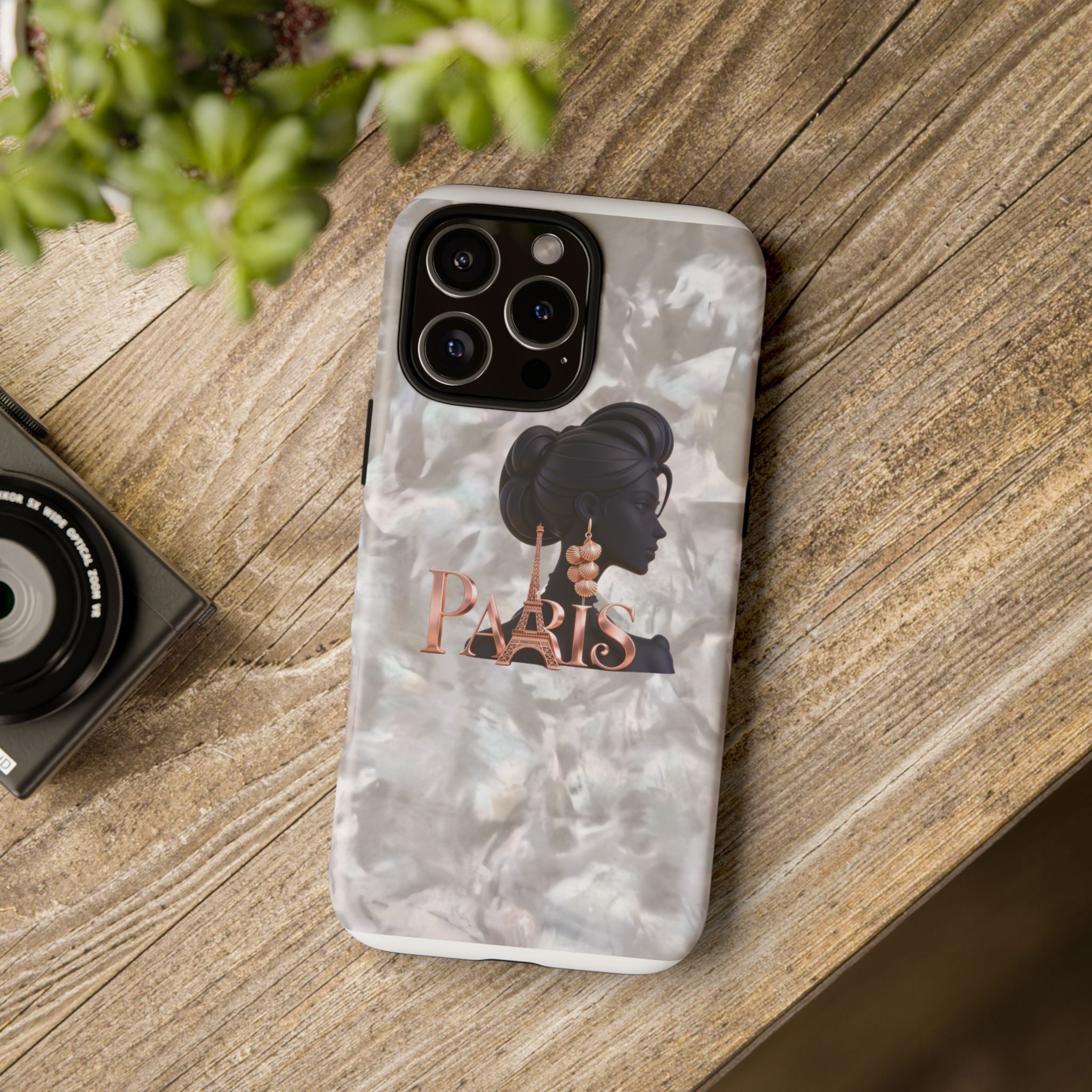 Paris Silhouette Pearl Phone Case — Tough Protective Smartphone Cover Printify