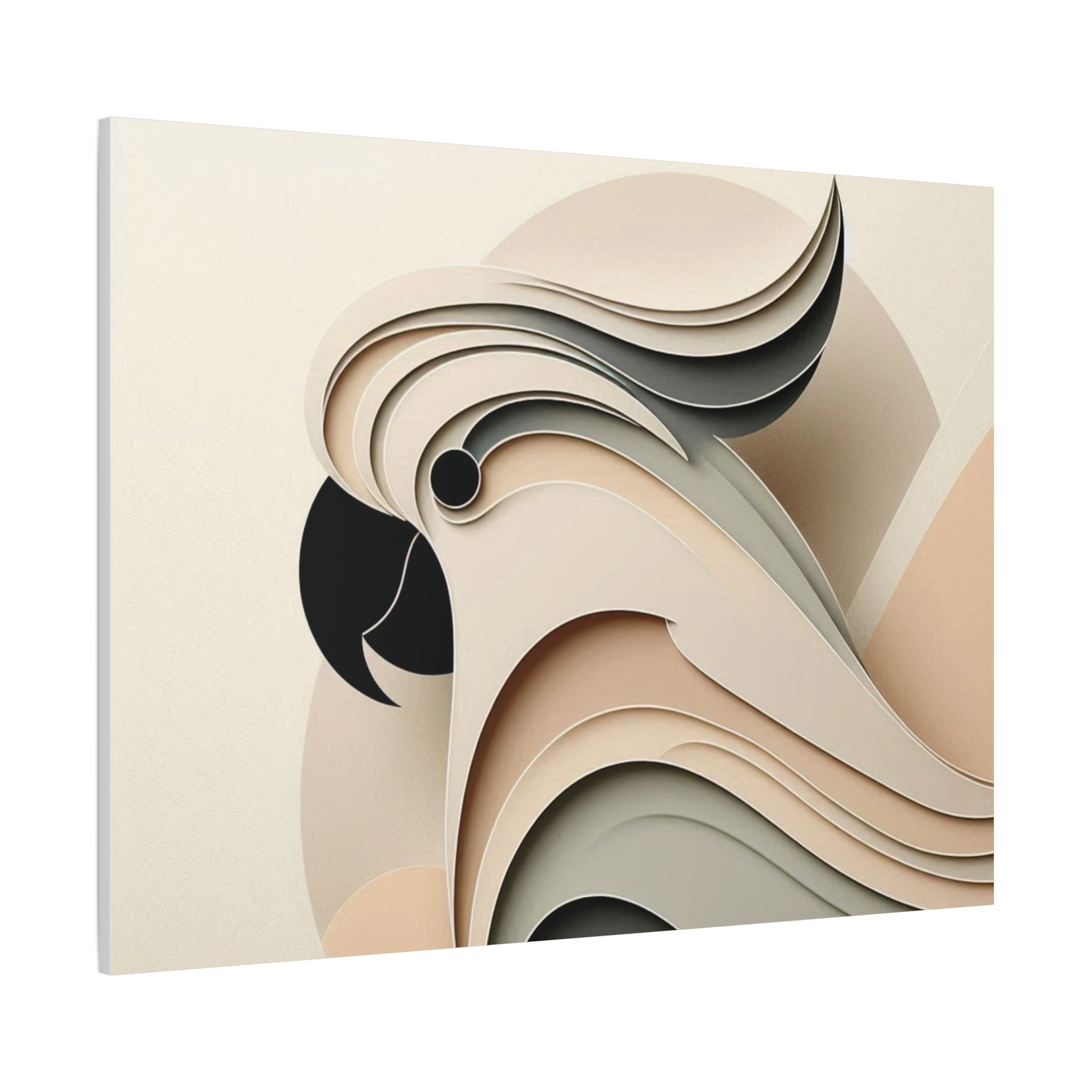 Abstract Paper Cut Cockatoo Matte Canvas Printify