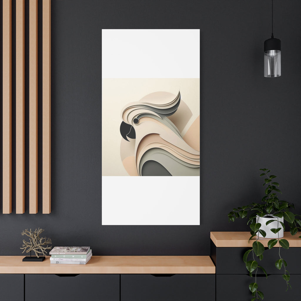 Abstract Paper Cut Cockatoo Matte Canvas Printify