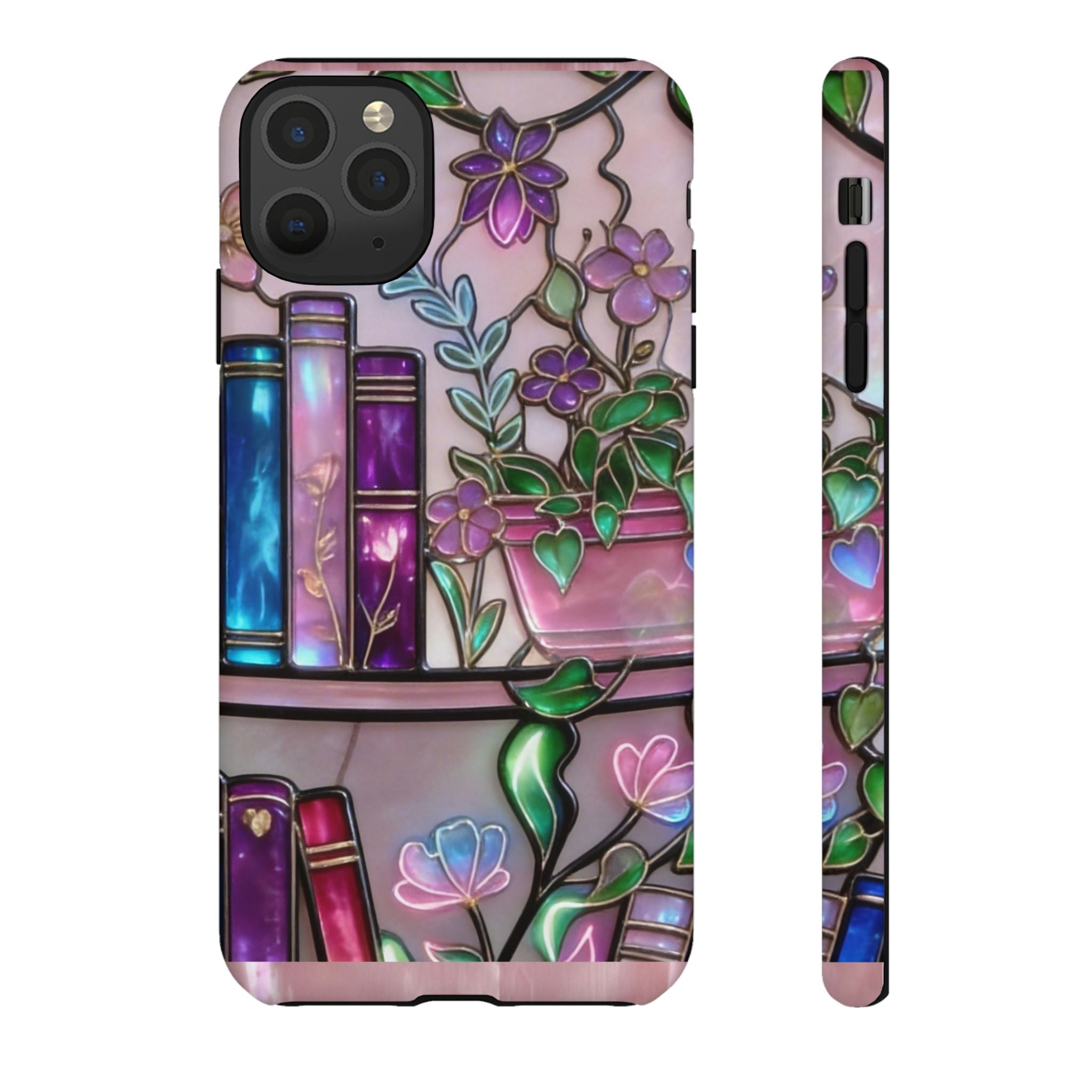Floral Bookshelf Phone Case — Pastel Botanicals & Magical Book Art Printify
