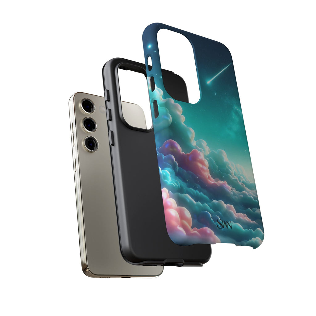 Dreamy Pastel Clouds with Shooting Star phone case Printify