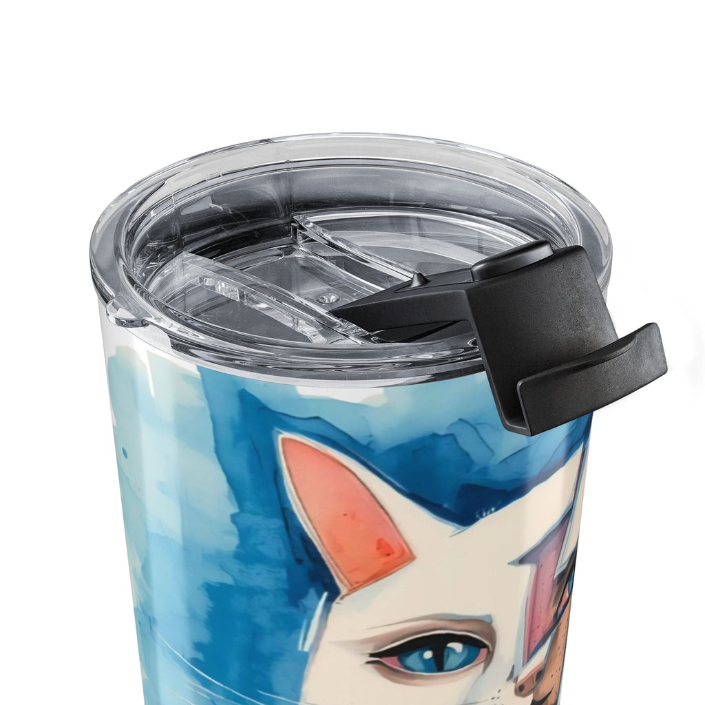 Picasso Cat 20oz Tumbler — Abstract Watercolor Cat Travel Cup Printify