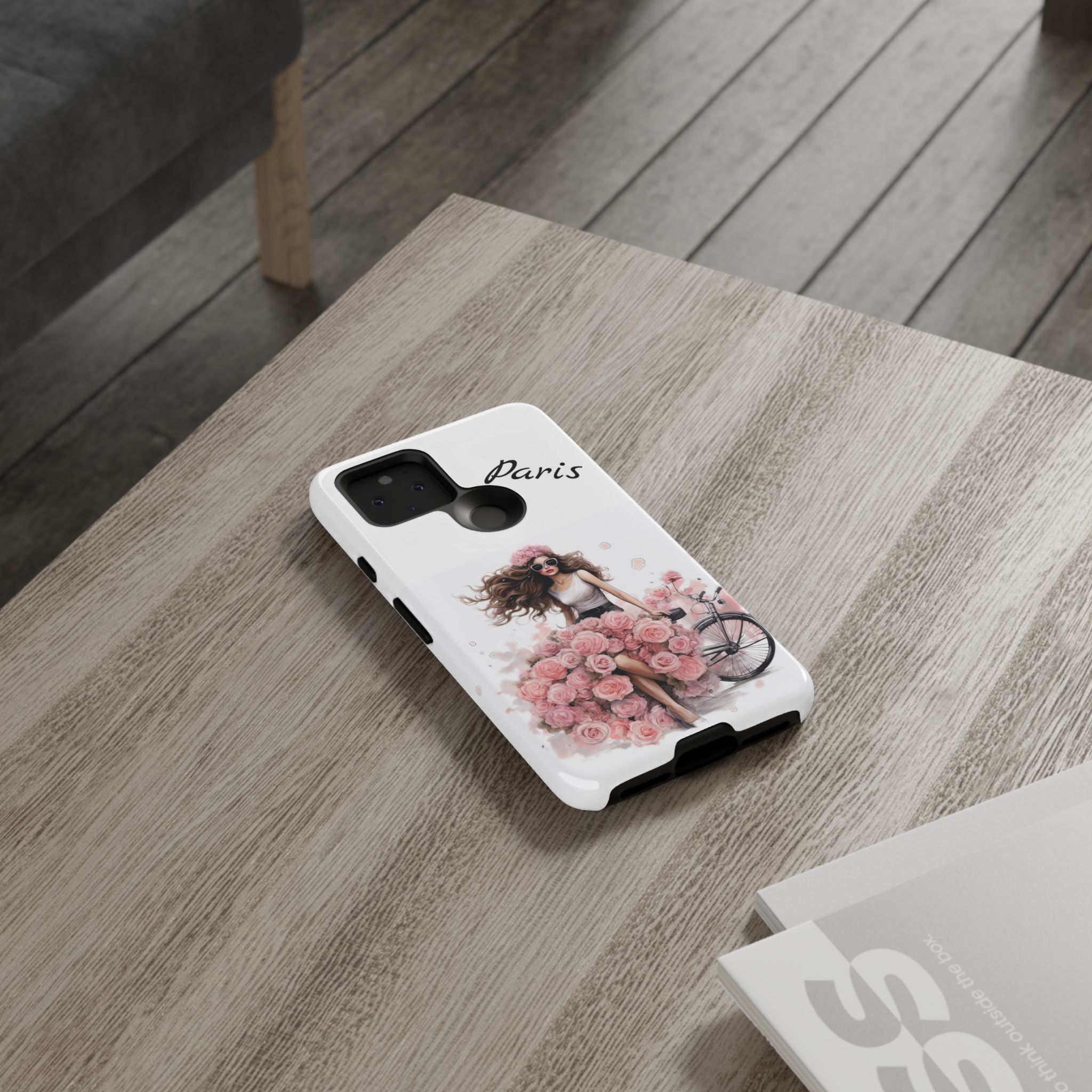 Paris Rose Bicycle woman phone case | Floral iPhone case Printify