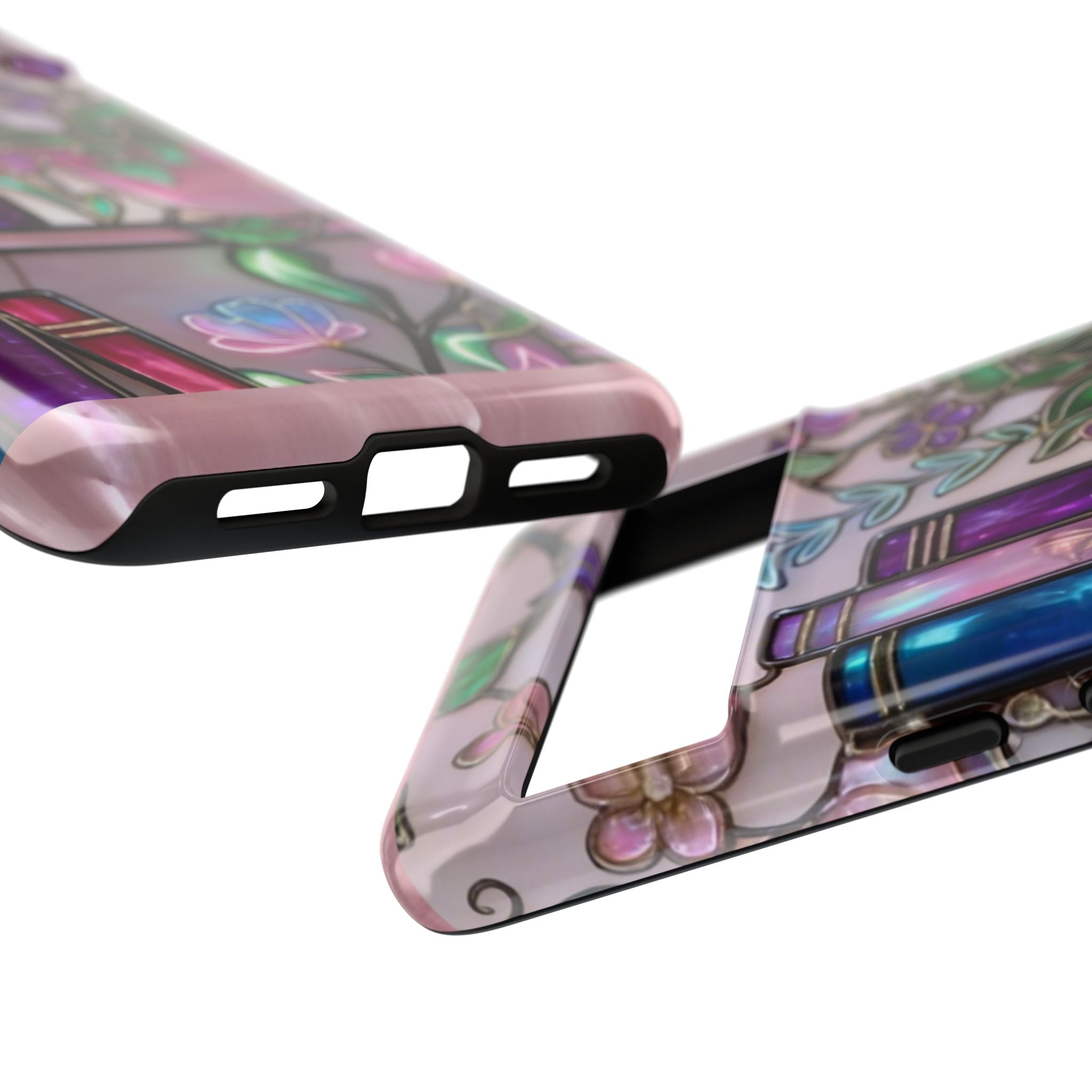 Floral Bookshelf Phone Case — Pastel Botanicals & Magical Book Art Printify