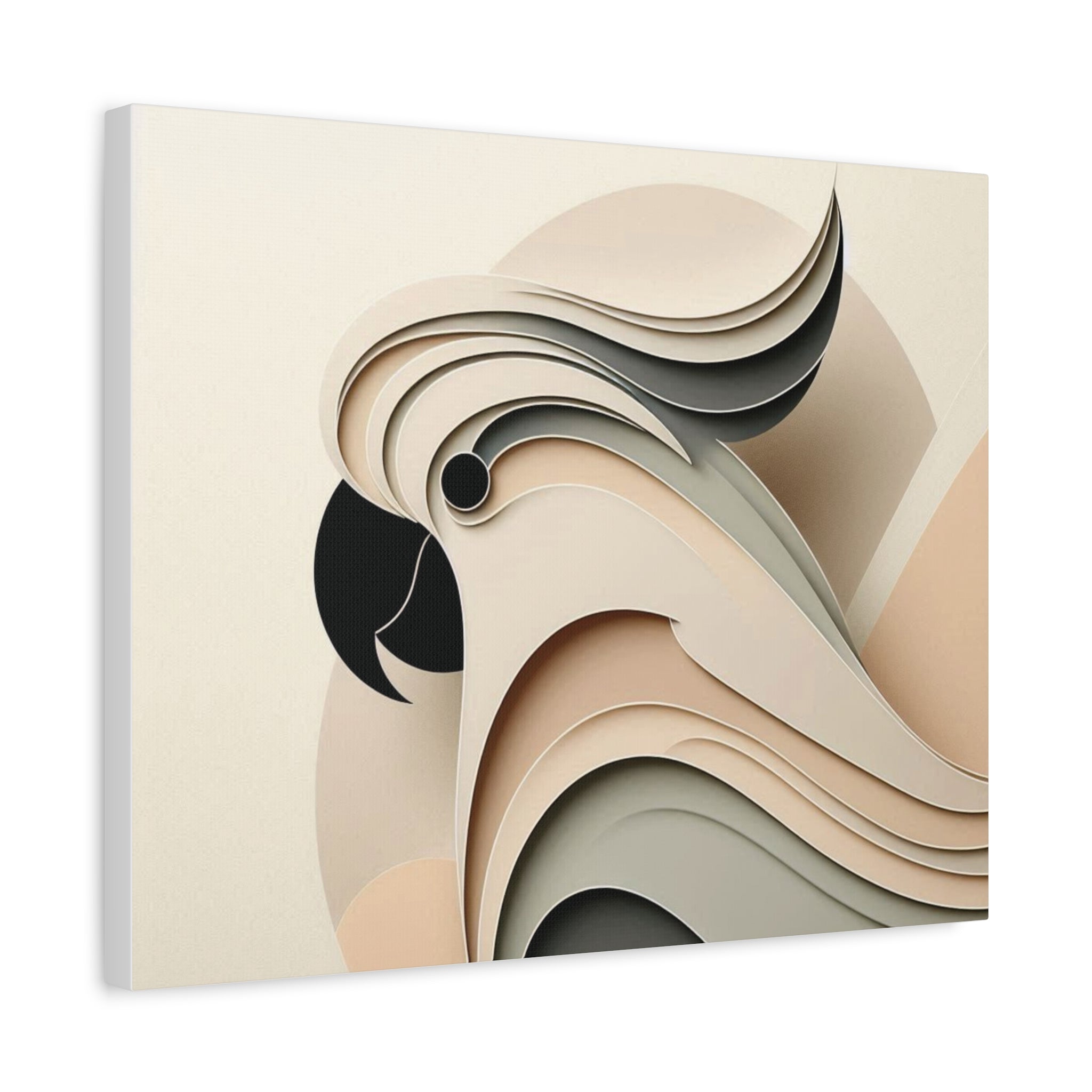 Abstract Paper Cut Cockatoo Matte Canvas Printify