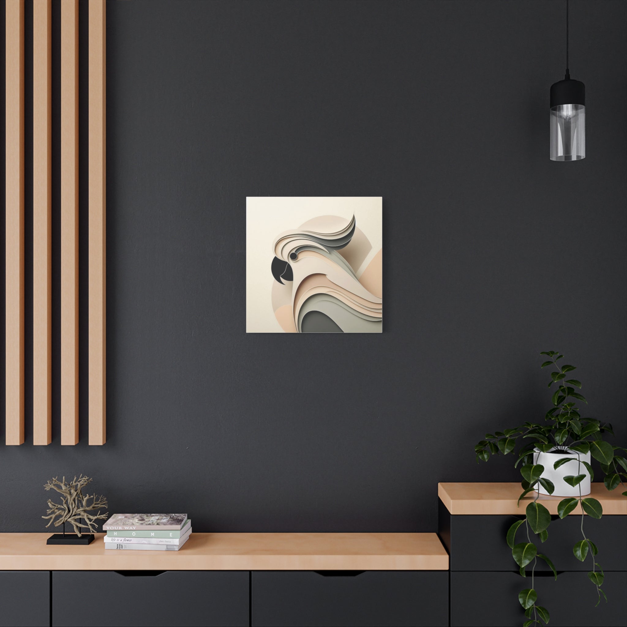 Abstract Paper Cut Cockatoo Matte Canvas Printify