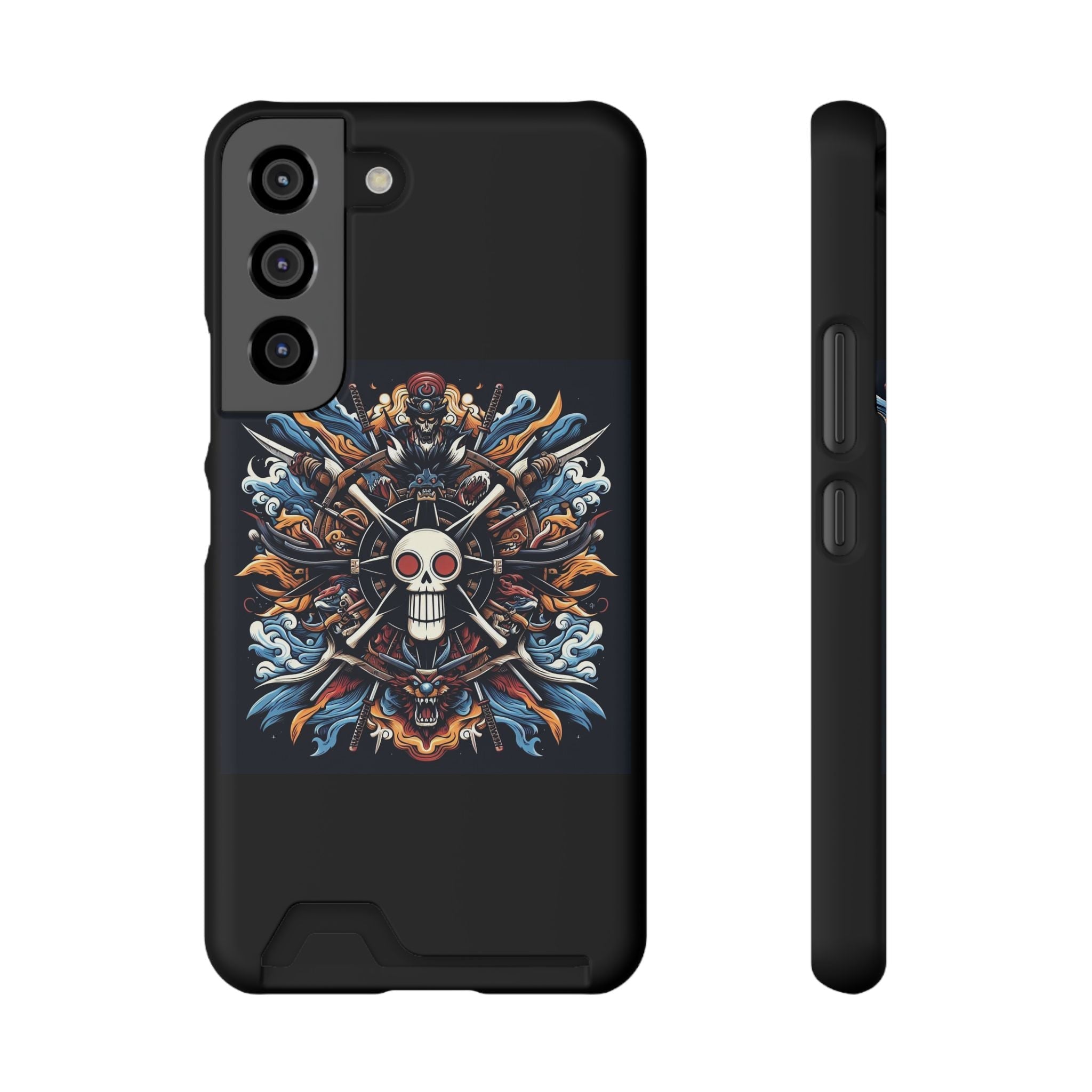 One Piece Phone Case with Card Holder | Anime Straw Hat Crew Design Printify