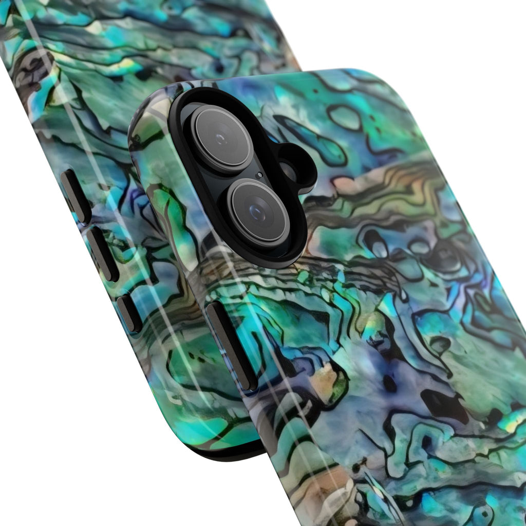 Abalone Shell Pattern Phone Case | Iridescent Ocean Swirl Protective Cover Printify