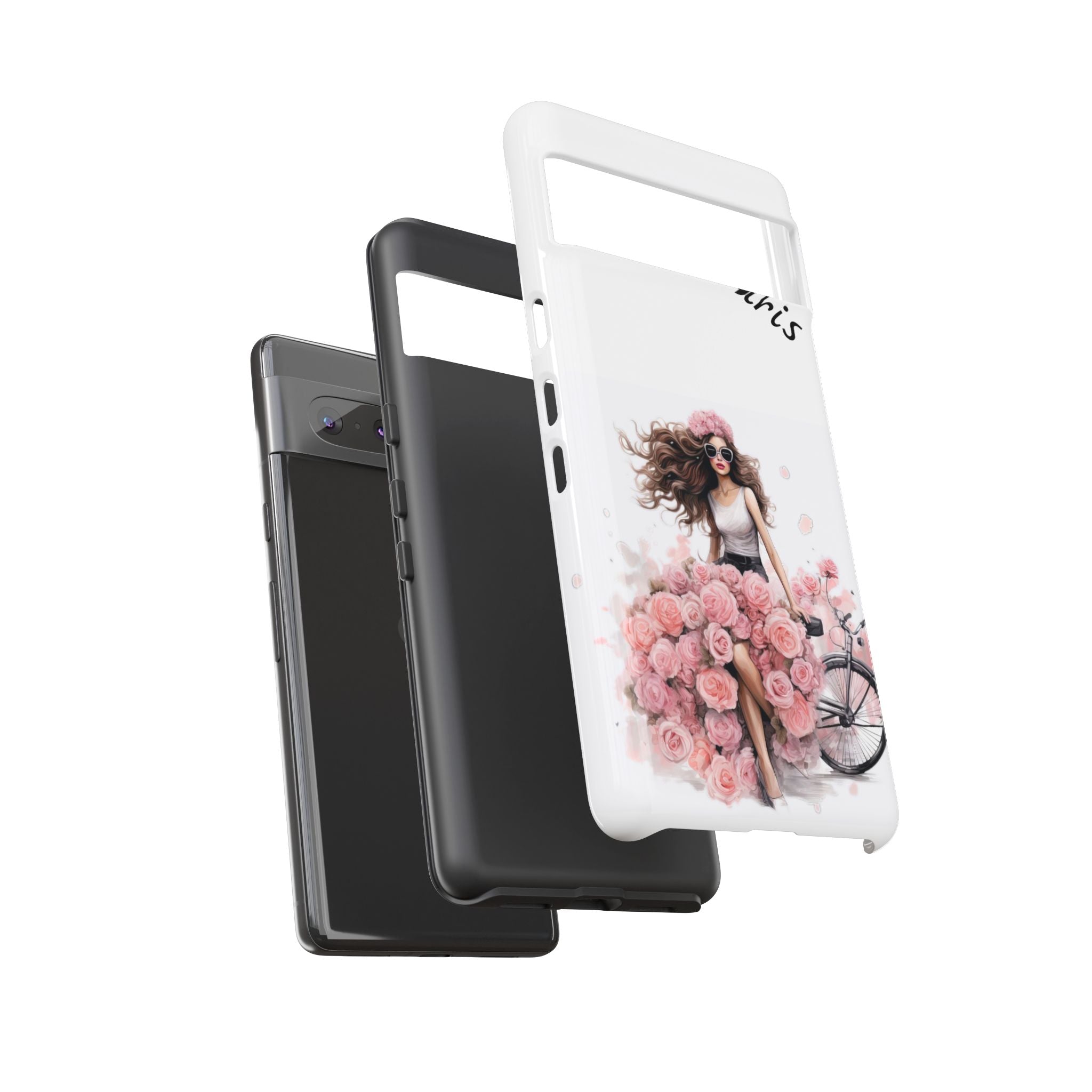 Paris Rose Bicycle woman phone case | Floral iPhone case Printify