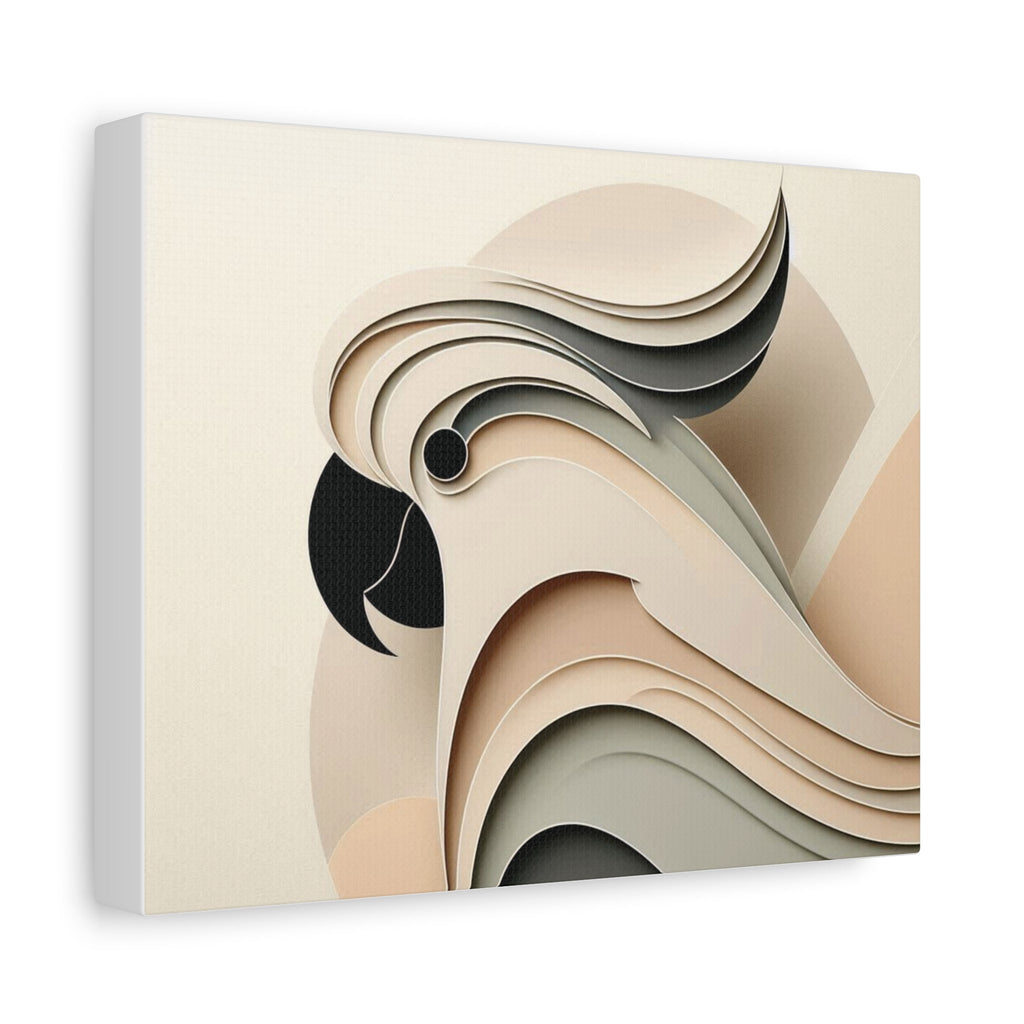 Abstract Paper Cut Cockatoo Matte Canvas Printify