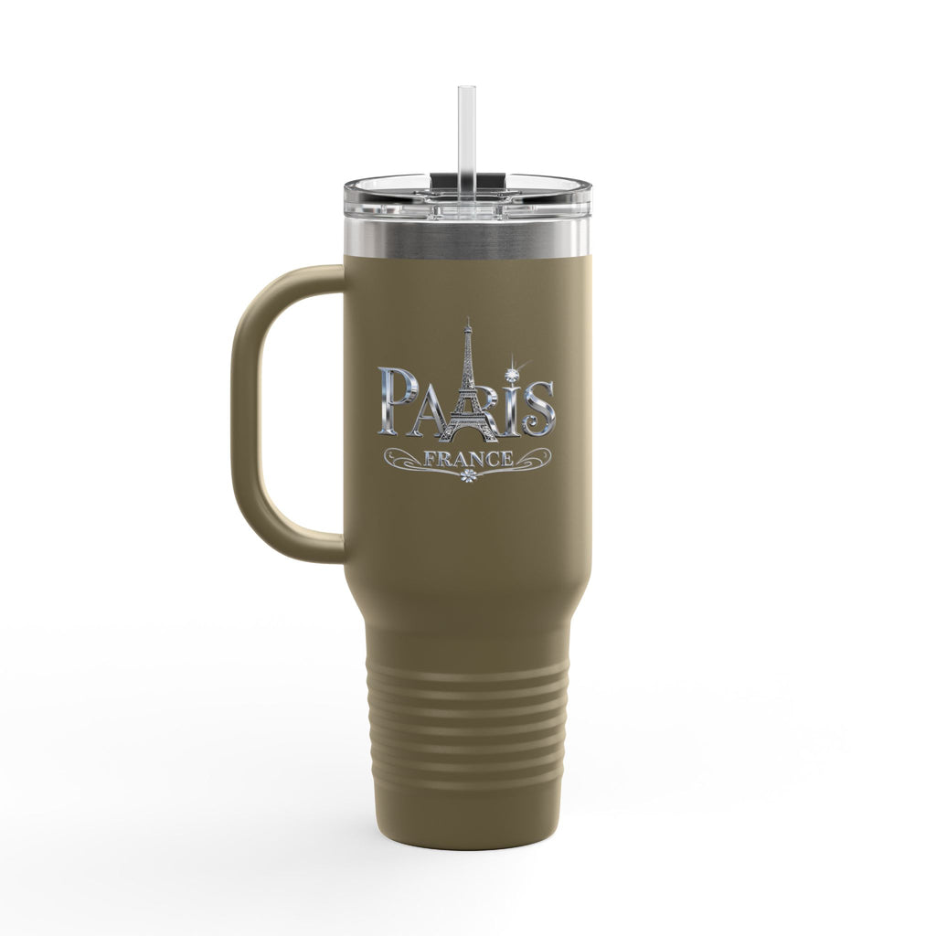 40oz Insulated Travel Mug — Floral Queen Design Printify
