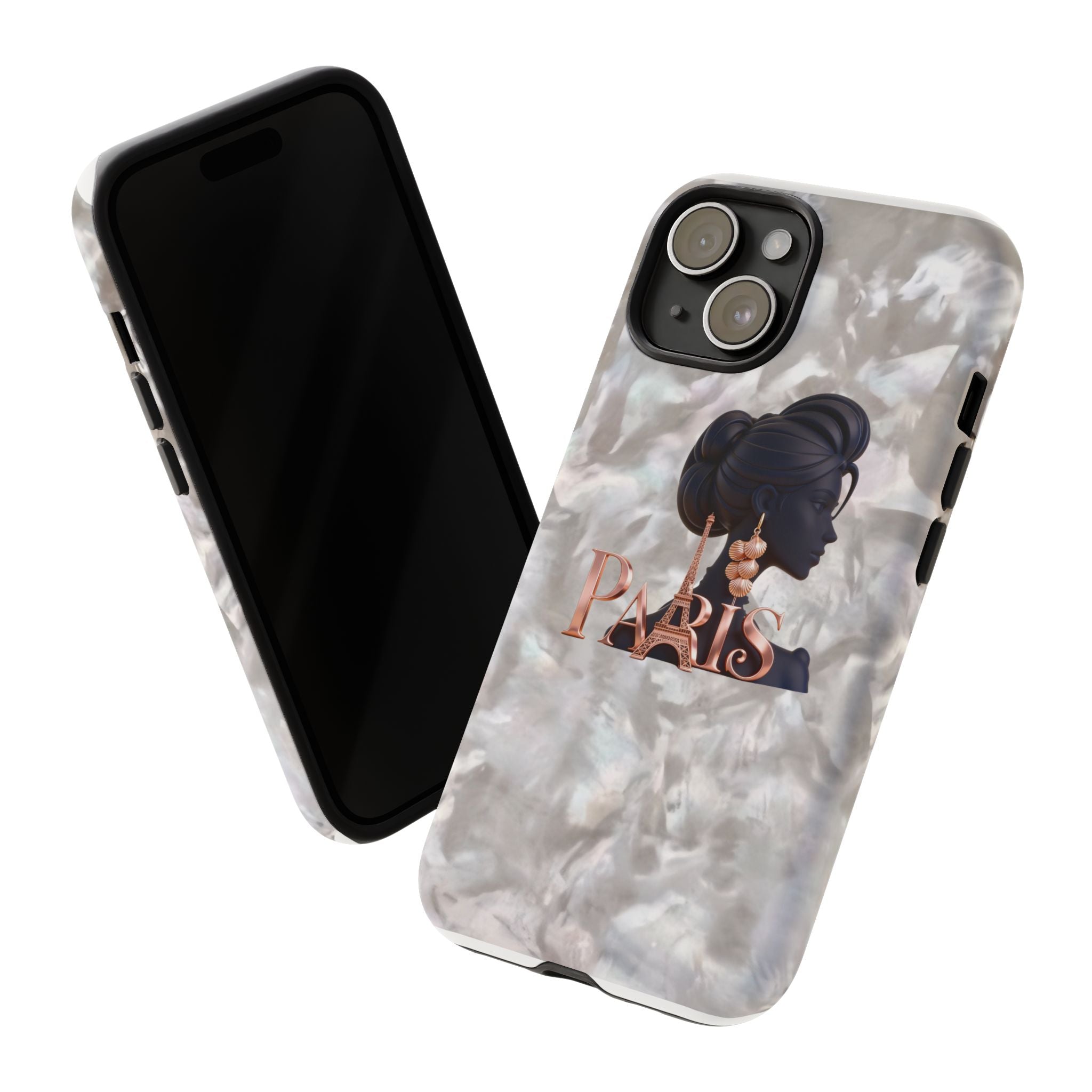 Paris Silhouette Pearl Phone Case — Tough Protective Smartphone Cover Printify