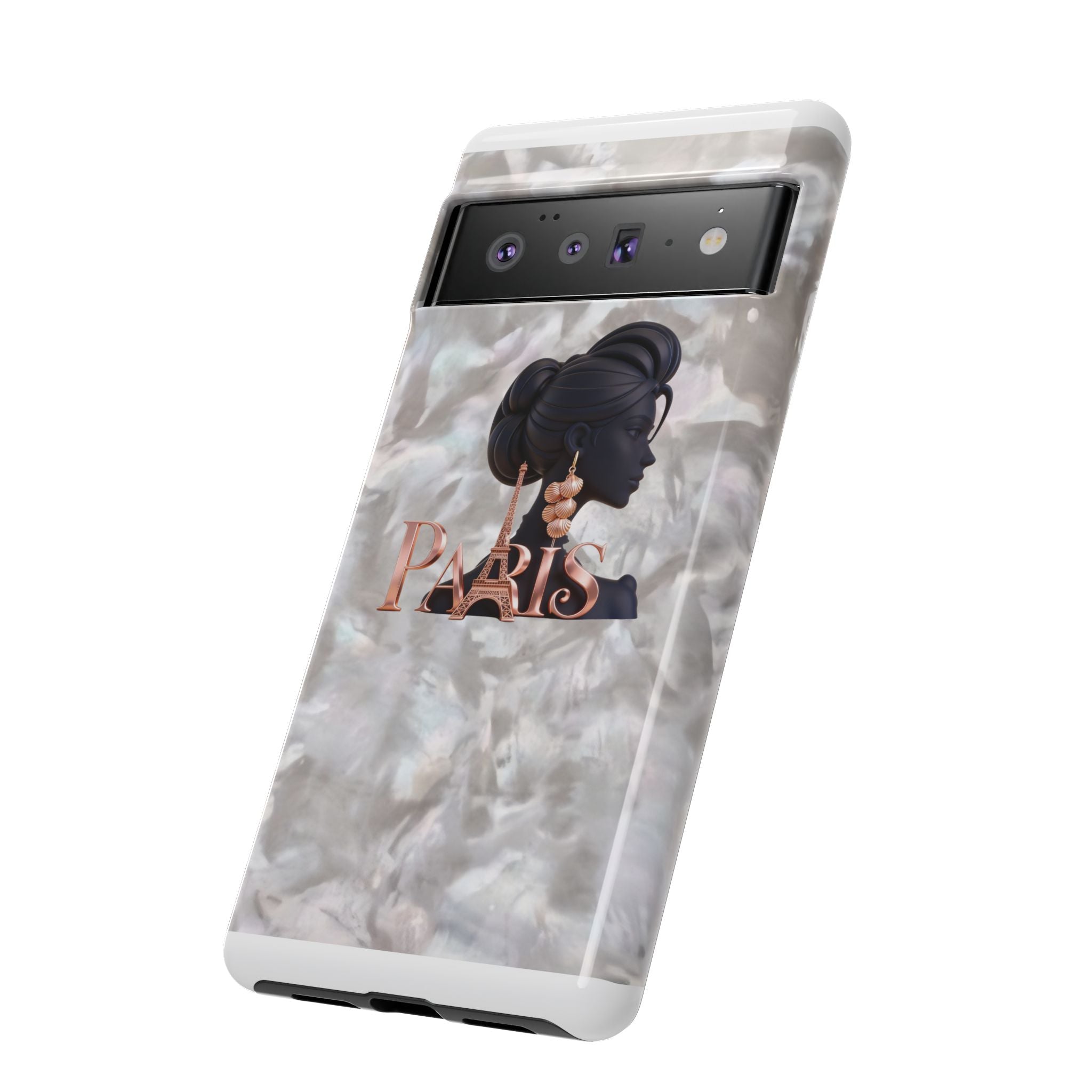 Paris Silhouette Pearl Phone Case — Tough Protective Smartphone Cover Printify