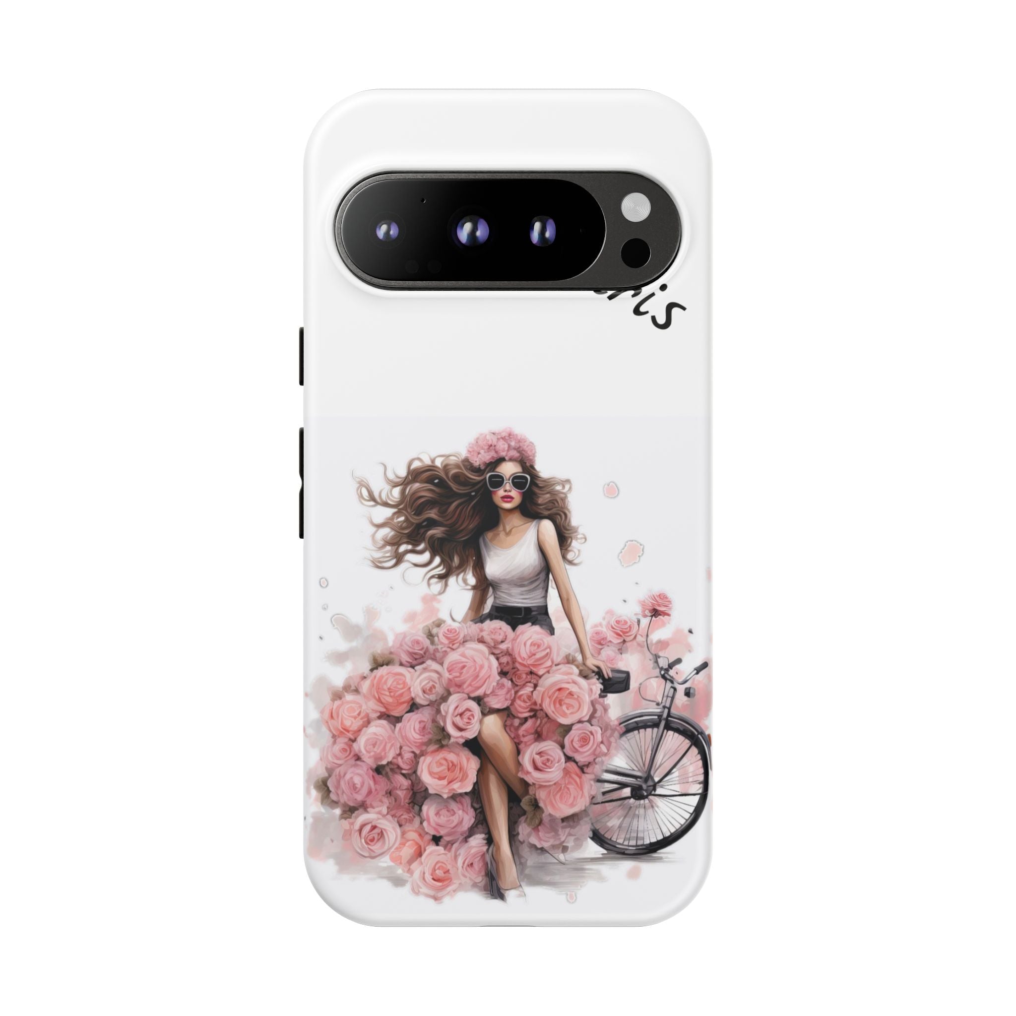 Paris Rose Bicycle woman phone case | Floral iPhone case Printify