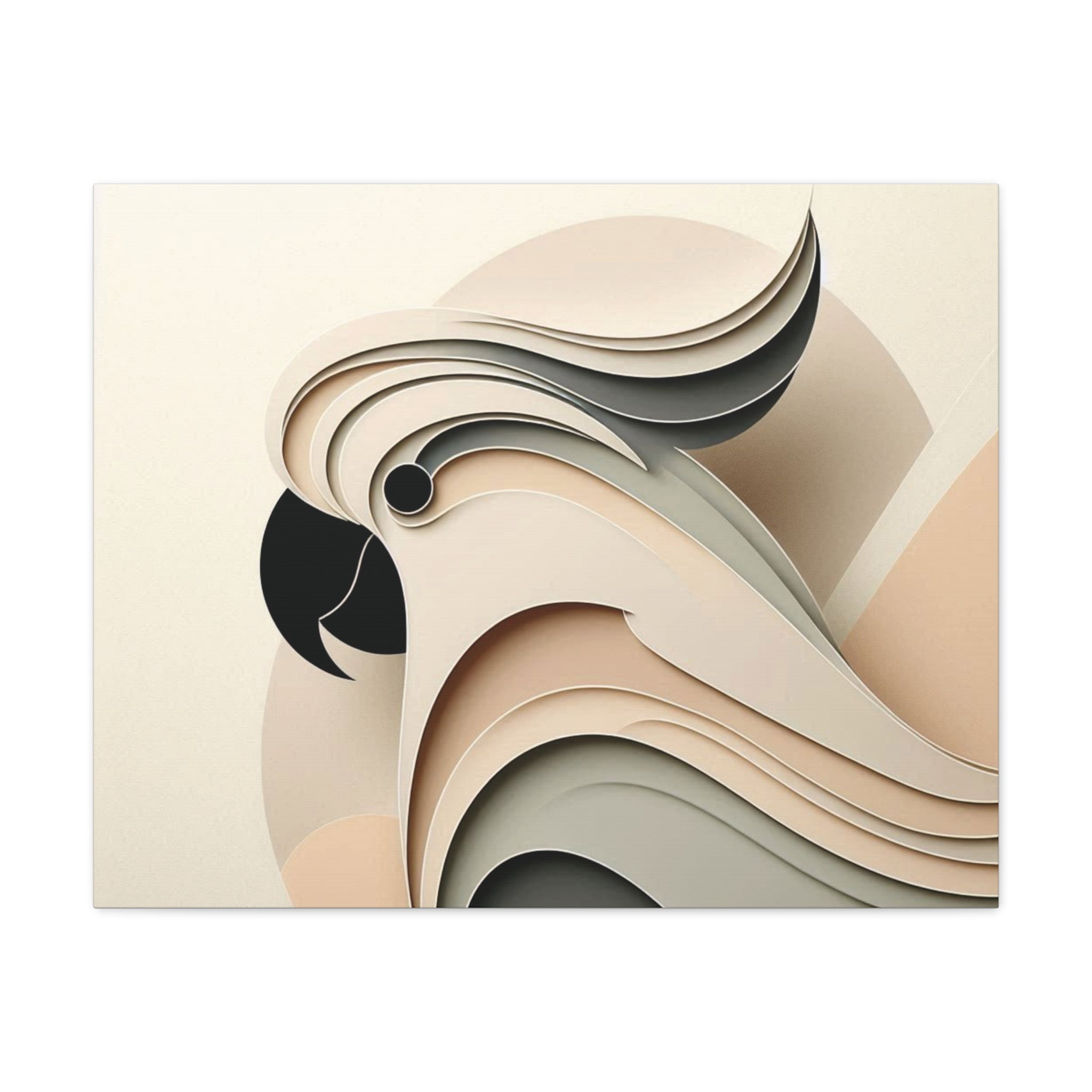 Abstract Paper Cut Cockatoo Matte Canvas Printify