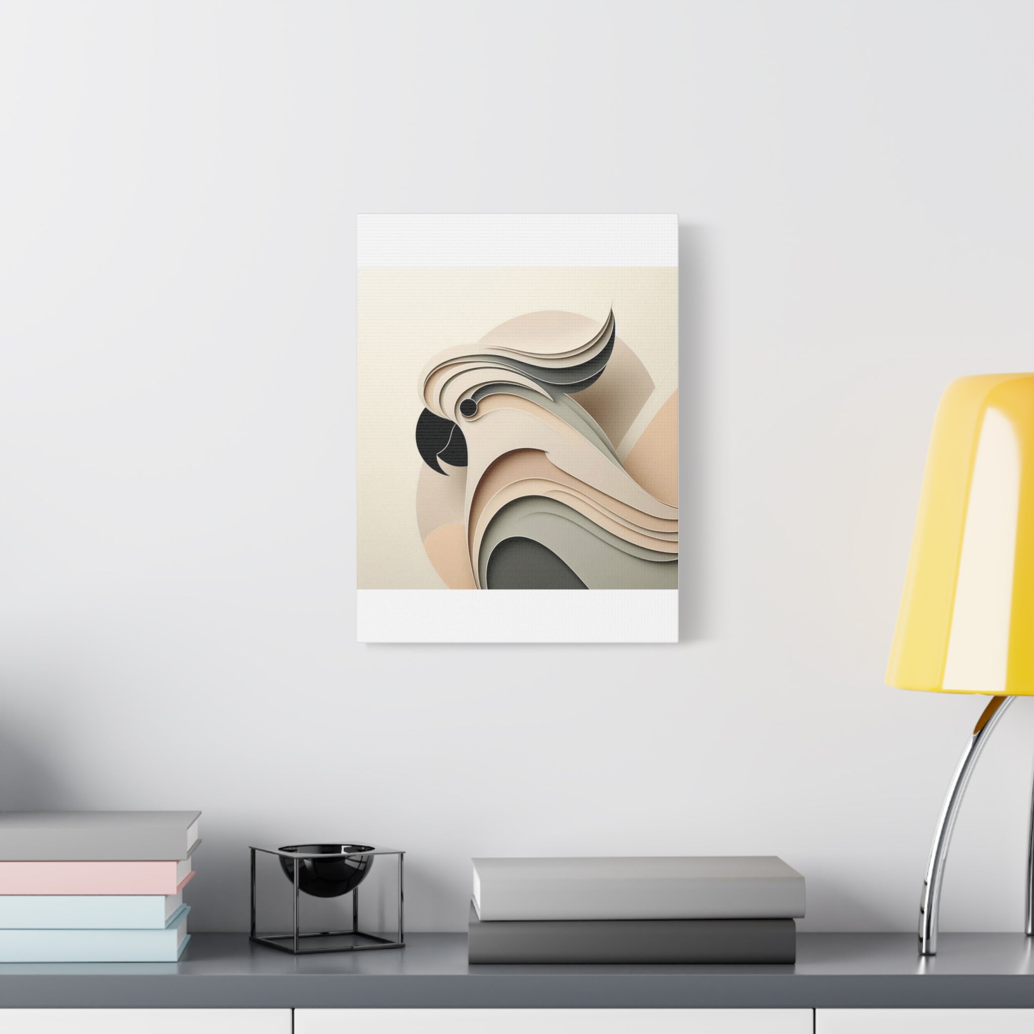 Abstract Paper Cut Cockatoo Matte Canvas Printify