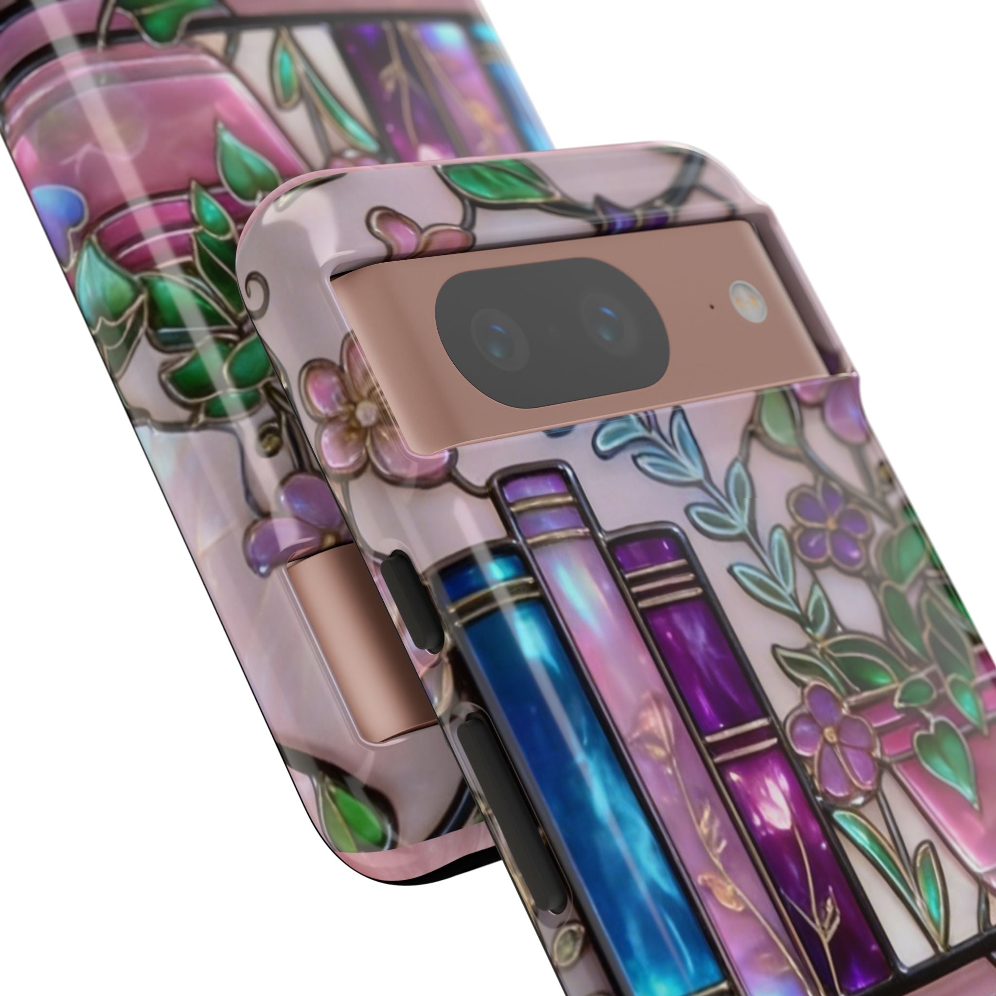 Floral Bookshelf Phone Case — Pastel Botanicals & Magical Book Art Printify