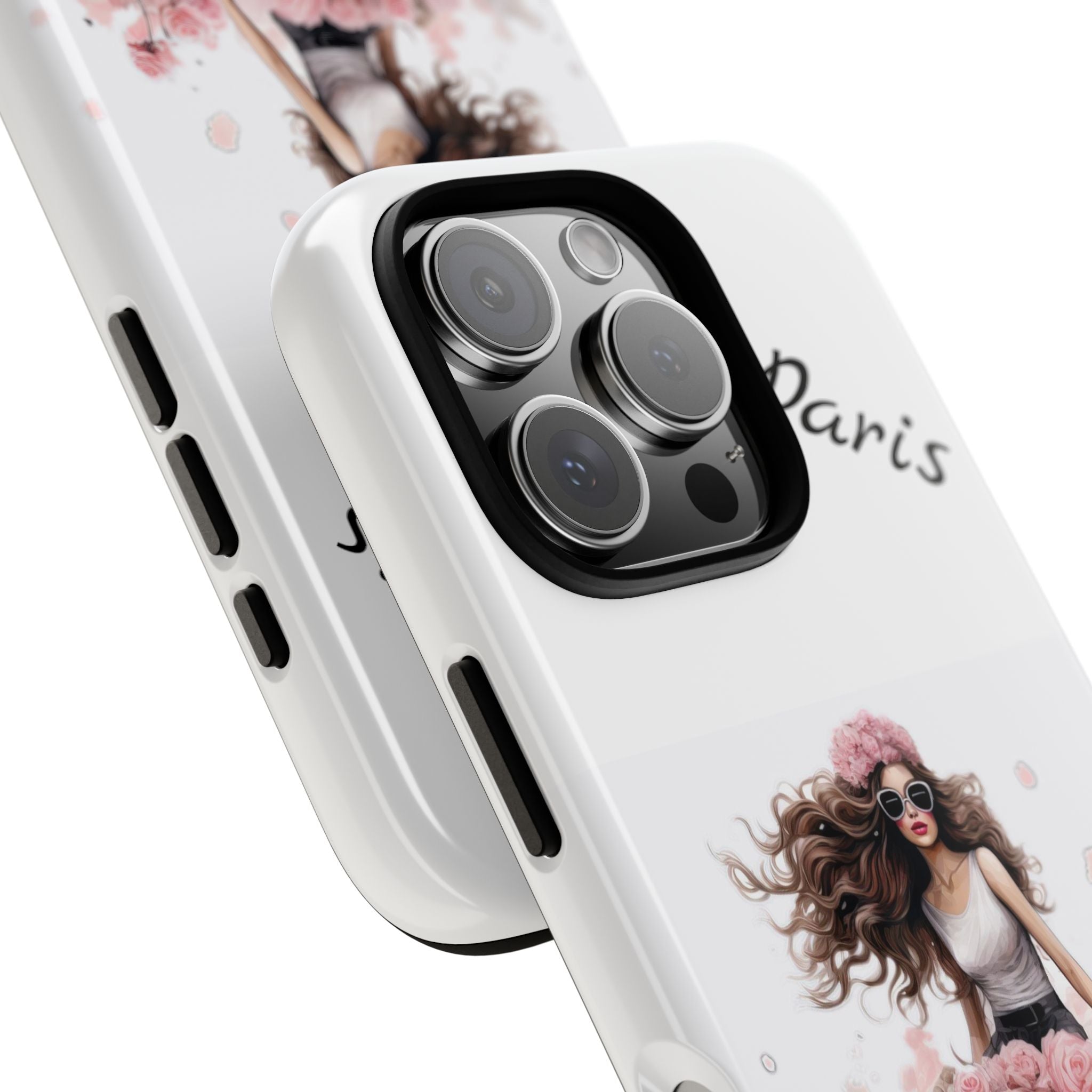 Paris Rose Bicycle woman phone case | Floral iPhone case Printify