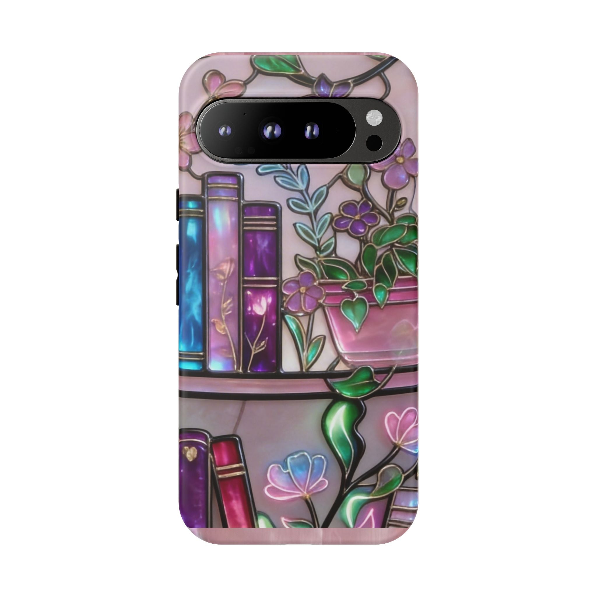 Floral Bookshelf Phone Case — Pastel Botanicals & Magical Book Art Printify