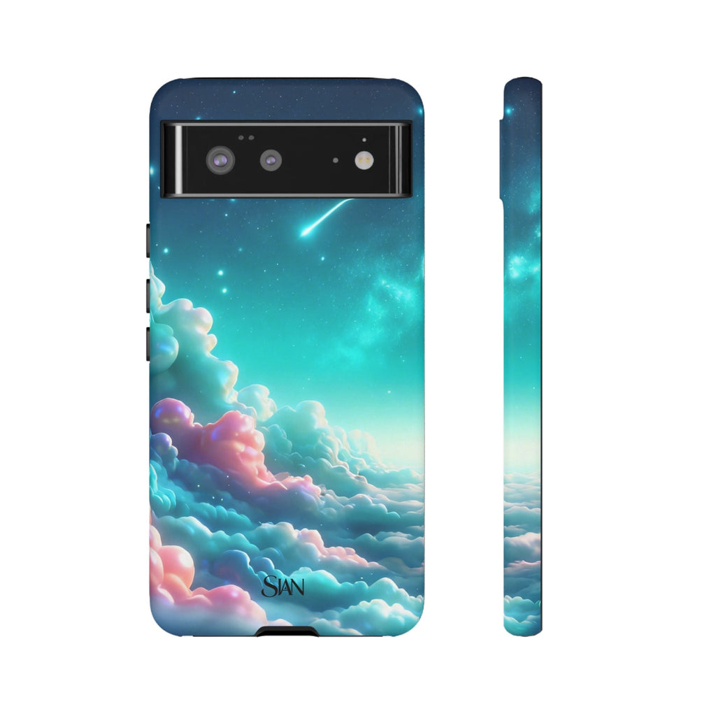 Dreamy Pastel Clouds with Shooting Star phone case Printify