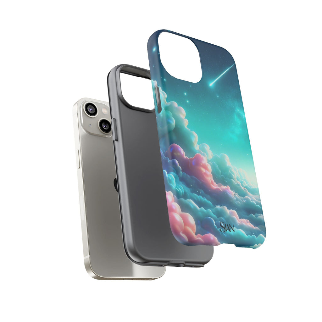 Dreamy Pastel Clouds with Shooting Star phone case Printify
