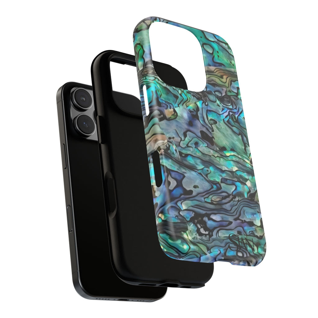 Abalone Shell Pattern Phone Case | Iridescent Ocean Swirl Protective Cover Printify