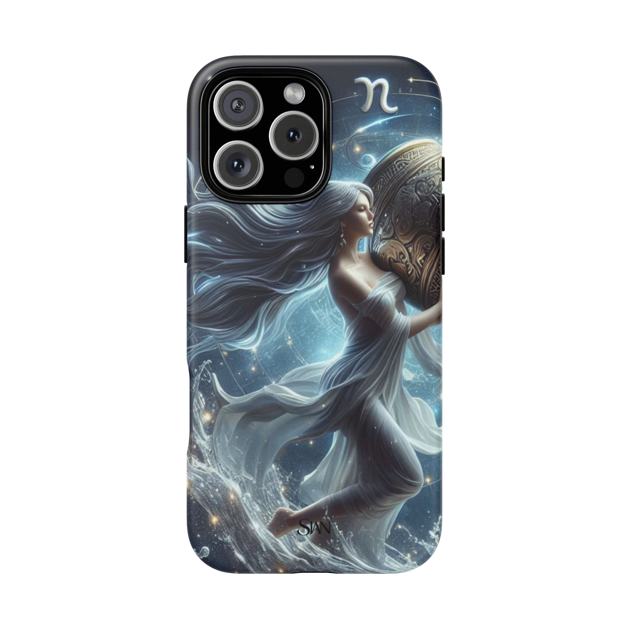 Moonlit Athena figure phone case | Goddess warrior celestial art tough case Printify