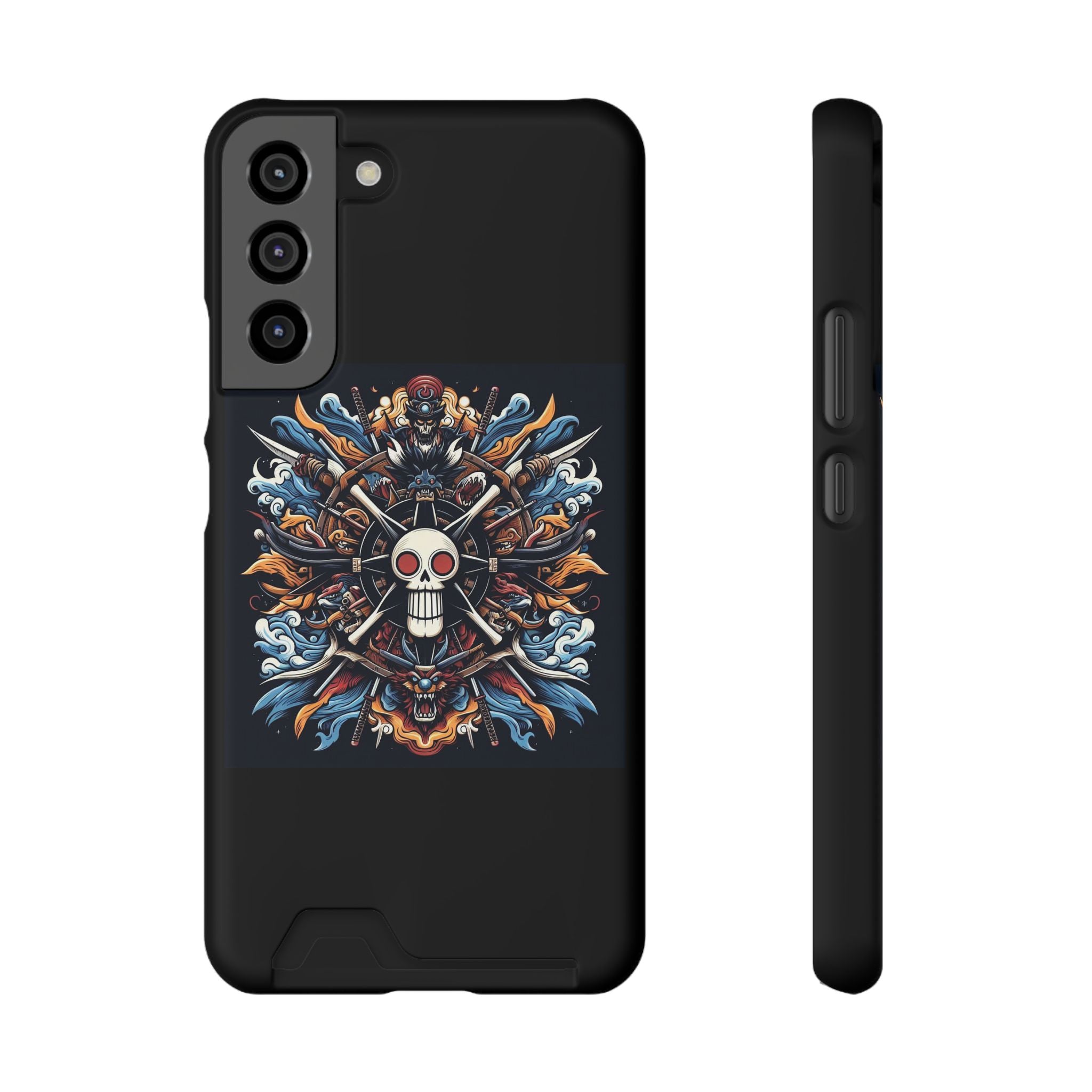 One Piece Phone Case with Card Holder | Anime Straw Hat Crew Design Printify