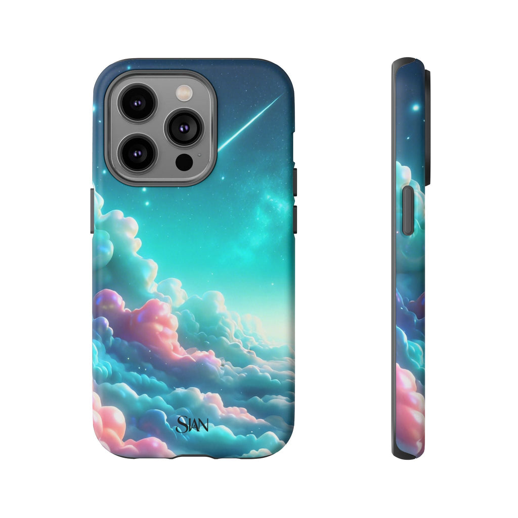 Dreamy Pastel Clouds with Shooting Star phone case Printify