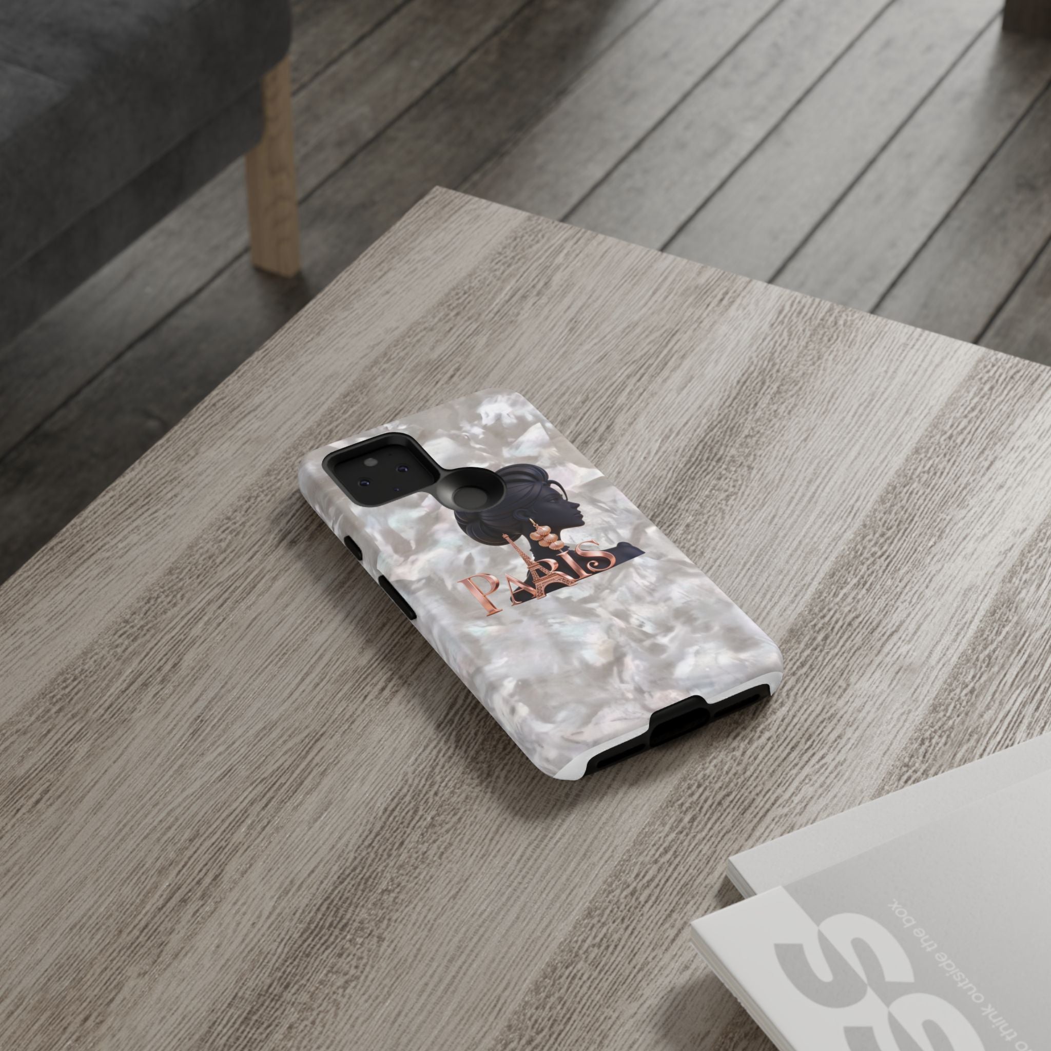 Paris Silhouette Pearl Phone Case — Tough Protective Smartphone Cover Printify