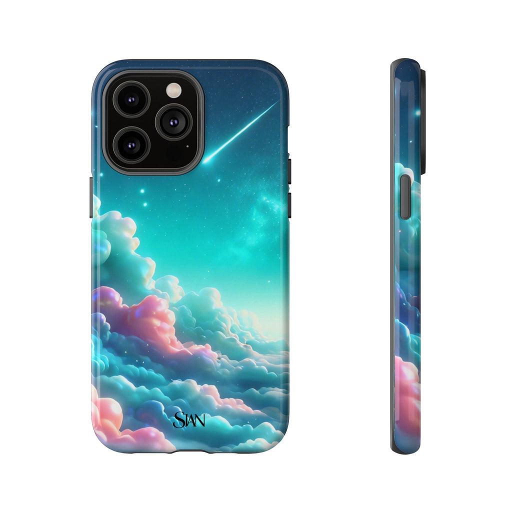 Dreamy Pastel Clouds with Shooting Star phone case Printify