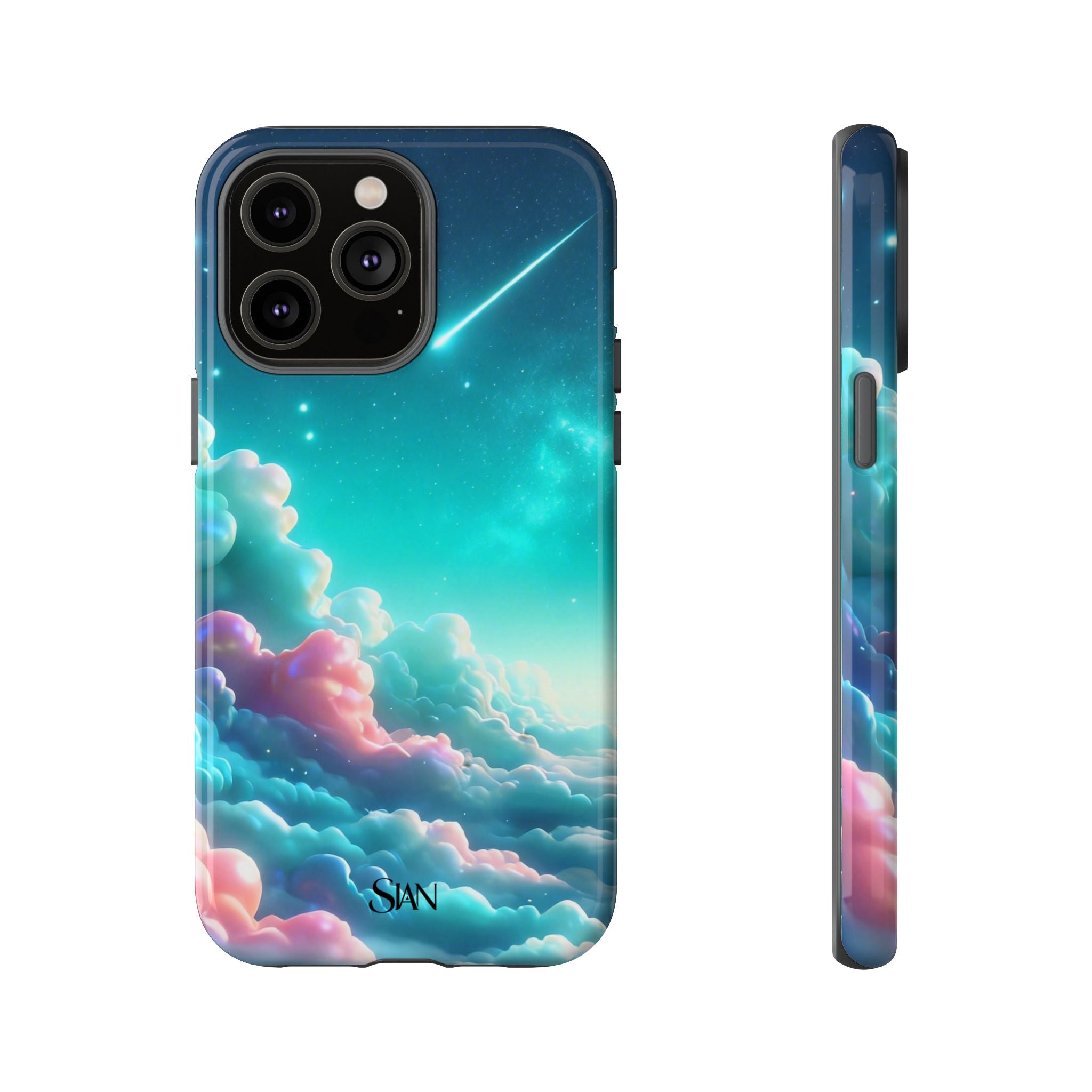 Dreamy Pastel Clouds with Shooting Star phone case Printify