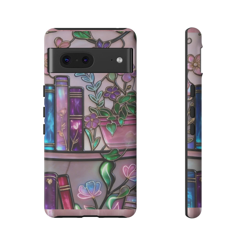 Floral Bookshelf Phone Case — Pastel Botanicals & Magical Book Art Printify