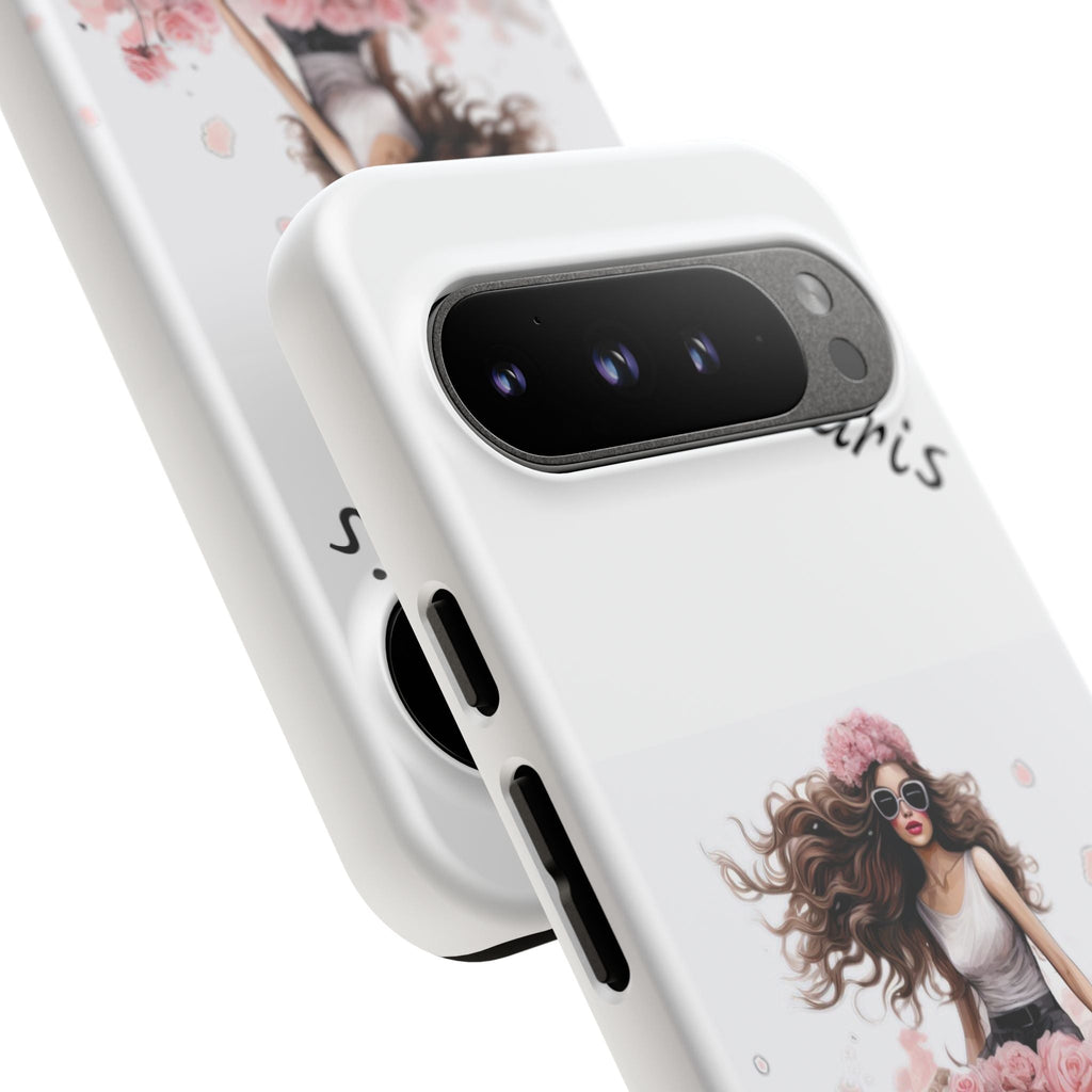 Paris Rose Bicycle woman phone case | Floral iPhone case Printify