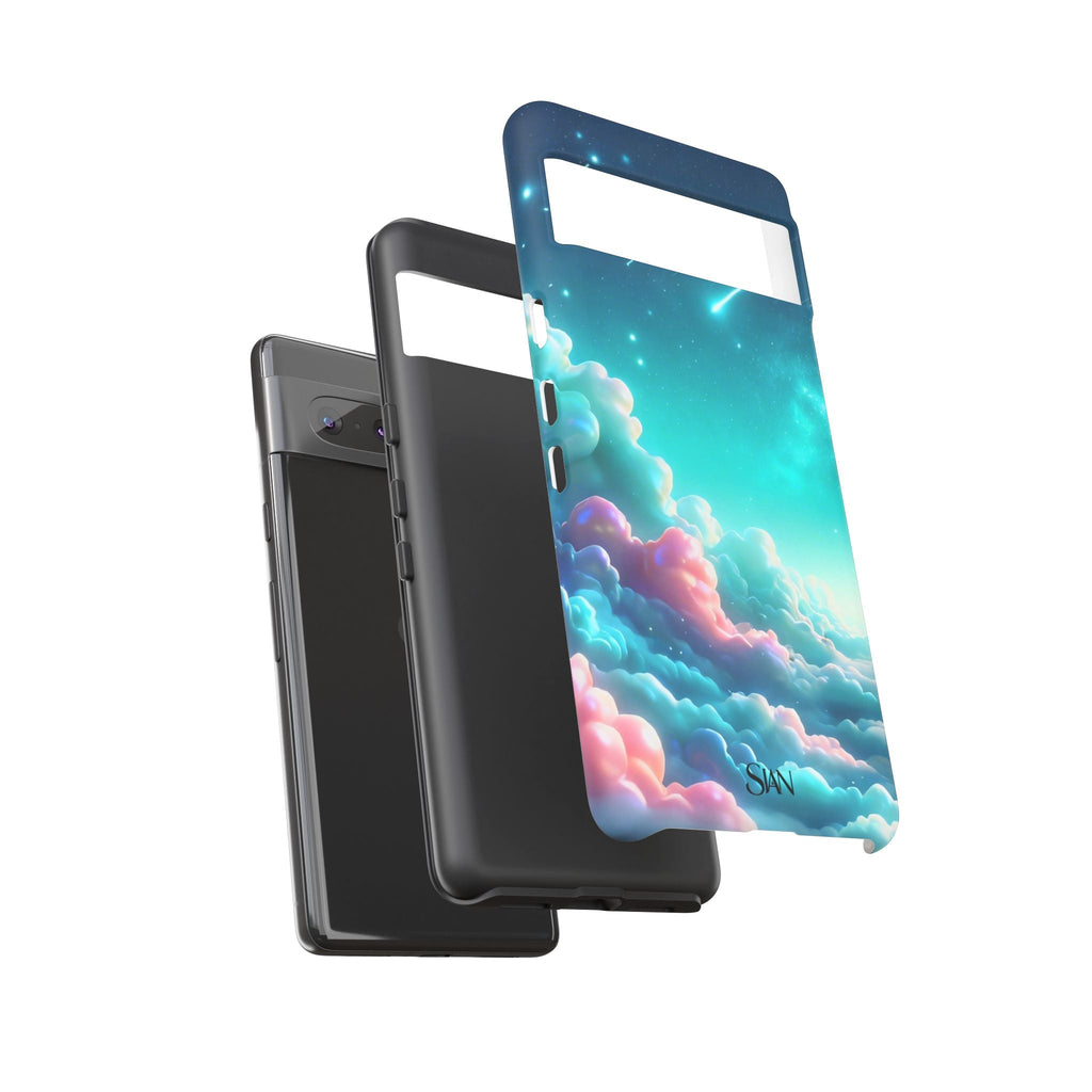 Dreamy Pastel Clouds with Shooting Star phone case Printify