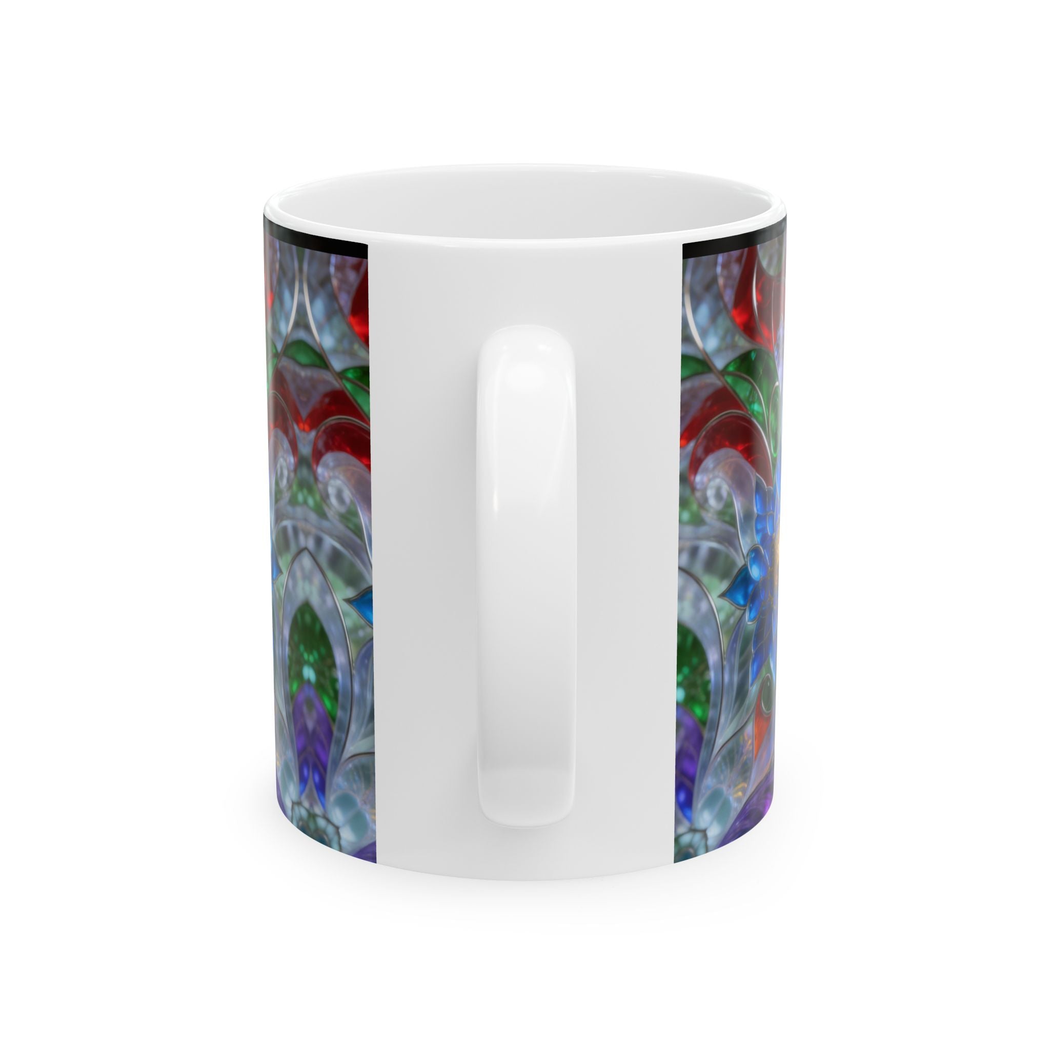 Color Glass Abstract Ceramic Mug — Colorful Kaleidoscope 11oz & 15oz Printify