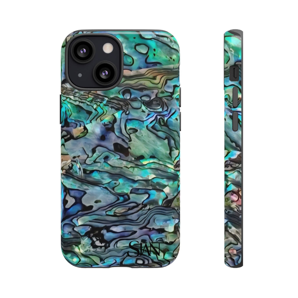 Abalone Shell Pattern Phone Case | Iridescent Ocean Swirl Protective Cover Printify