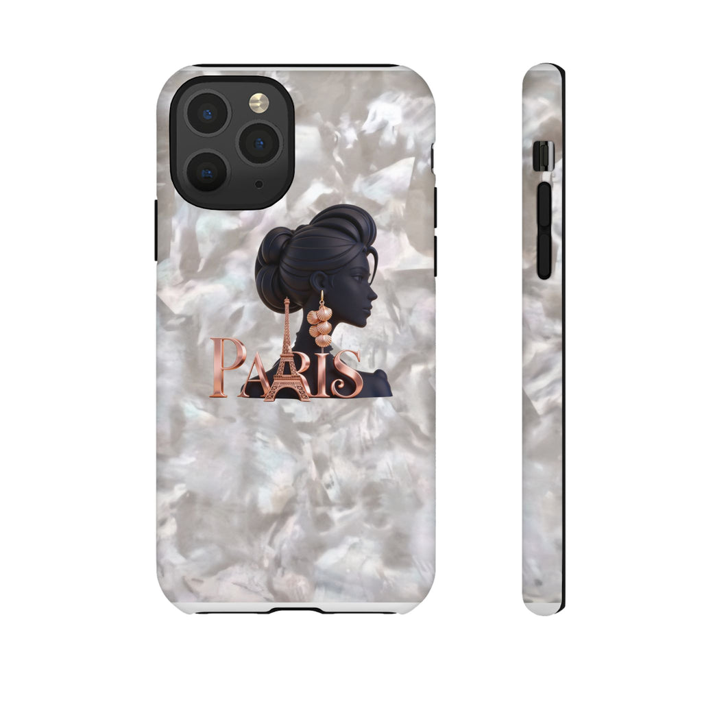 Paris Silhouette Pearl Phone Case — Tough Protective Smartphone Cover Printify