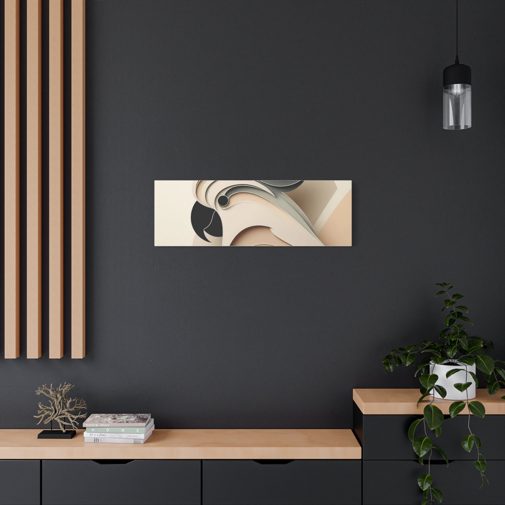 Abstract Paper Cut Cockatoo Matte Canvas Printify