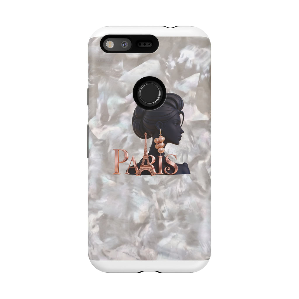 Paris Silhouette Pearl Phone Case — Tough Protective Smartphone Cover Printify
