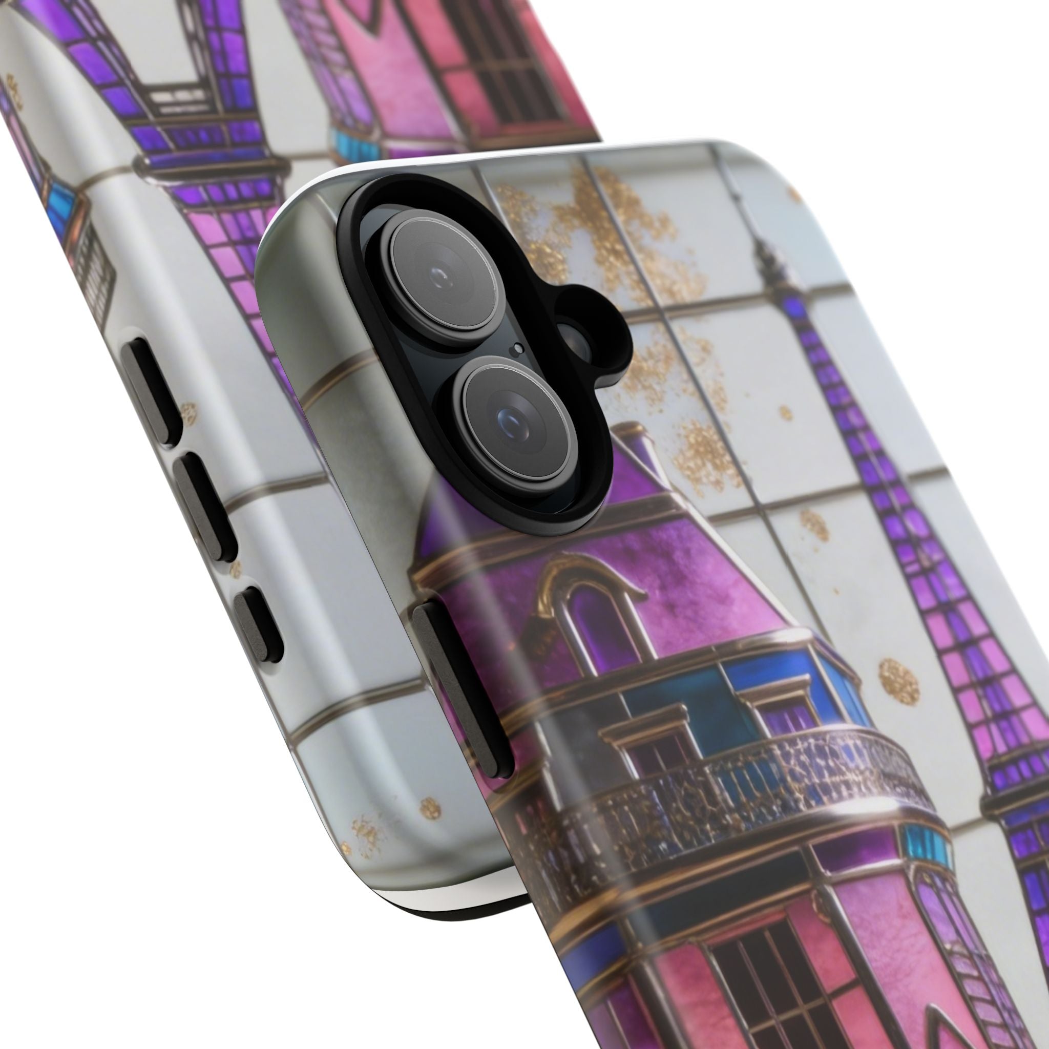 Parisian Eiffel Tower Tough Phone Case — Purple Vintage Cityscape Printify