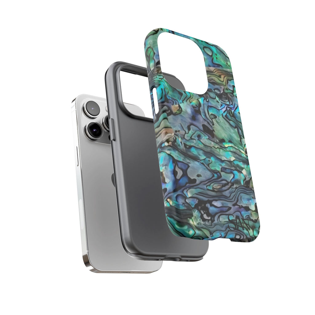 Abalone Shell Pattern Phone Case | Iridescent Ocean Swirl Protective Cover Printify