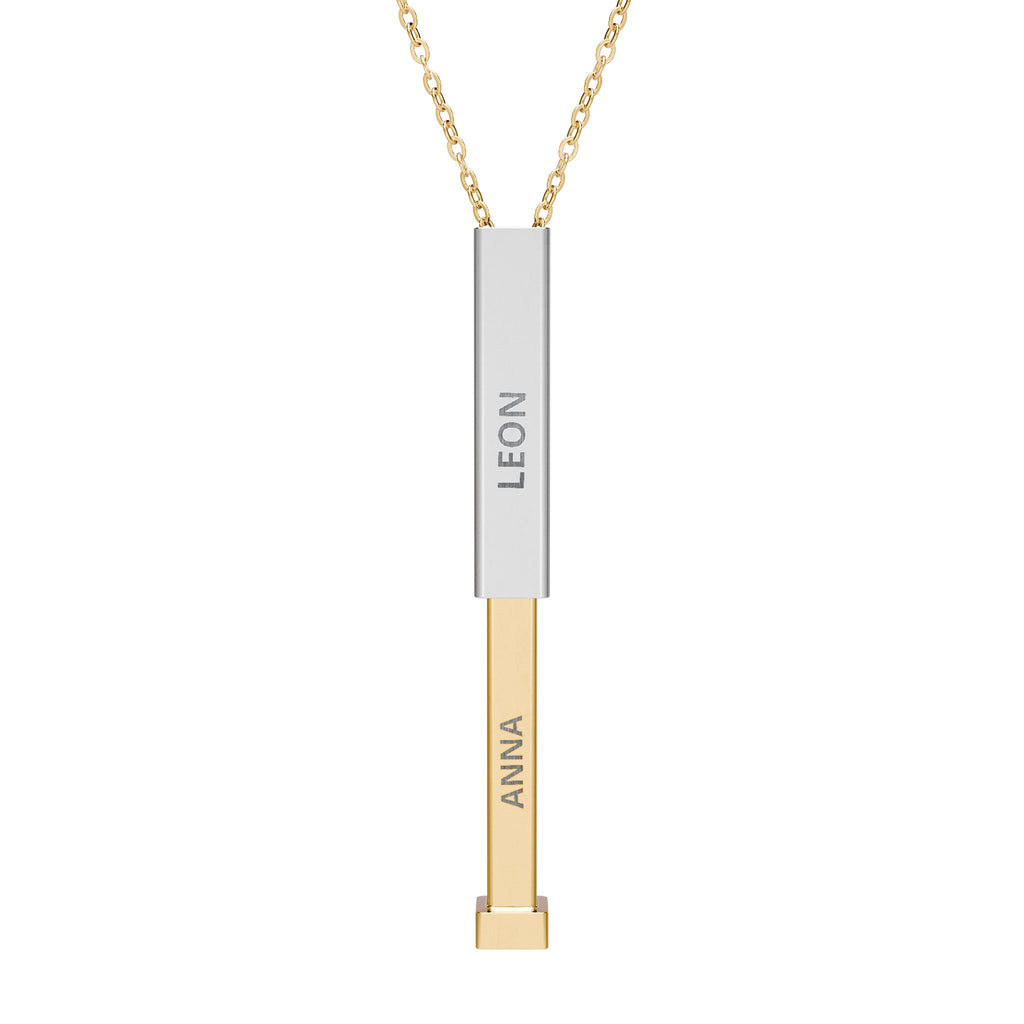 Necklace Personalized | Hidden Message Sliding Blank Bar Necklace (Engraving) Printify