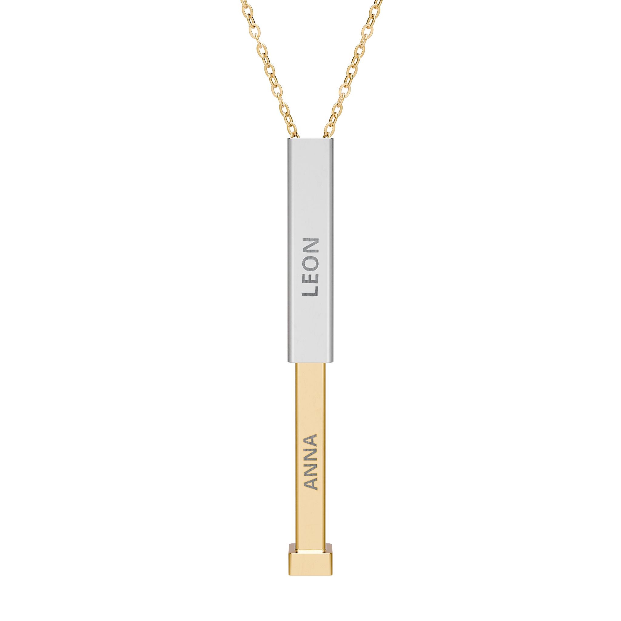 Necklace Personalized | Hidden Message Sliding Blank Bar Necklace (Engraving) Printify