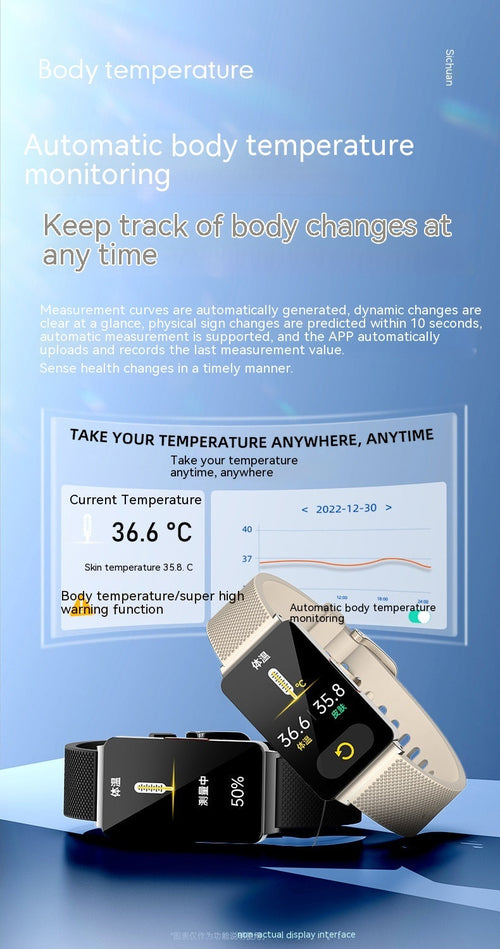 Smart Sport Watch - Blood Oxygen Body Temperature Sleep Monitoring