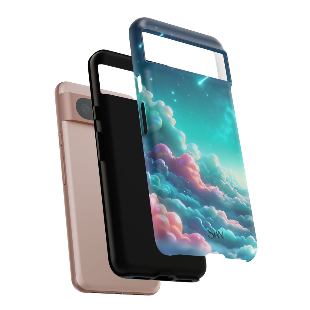 Dreamy Pastel Clouds with Shooting Star phone case Printify