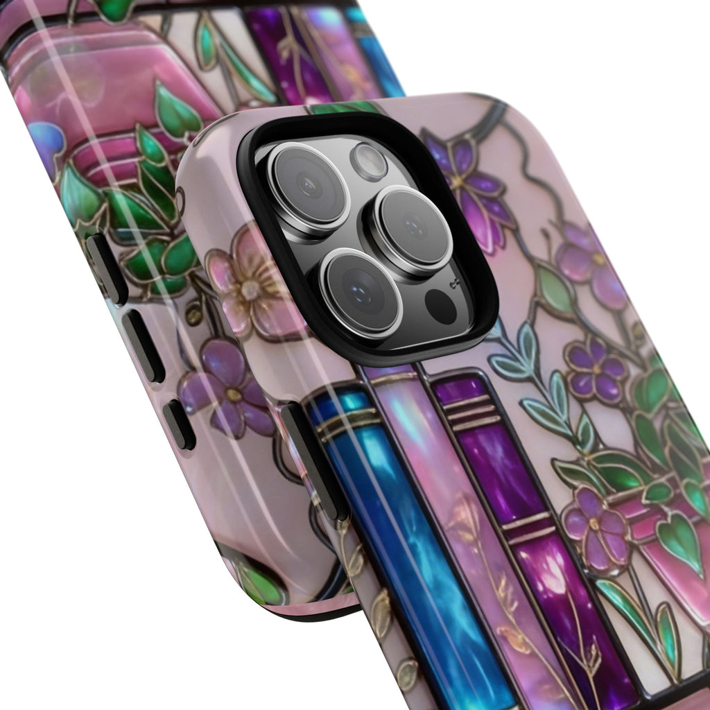 Floral Bookshelf Phone Case — Pastel Botanicals & Magical Book Art Printify