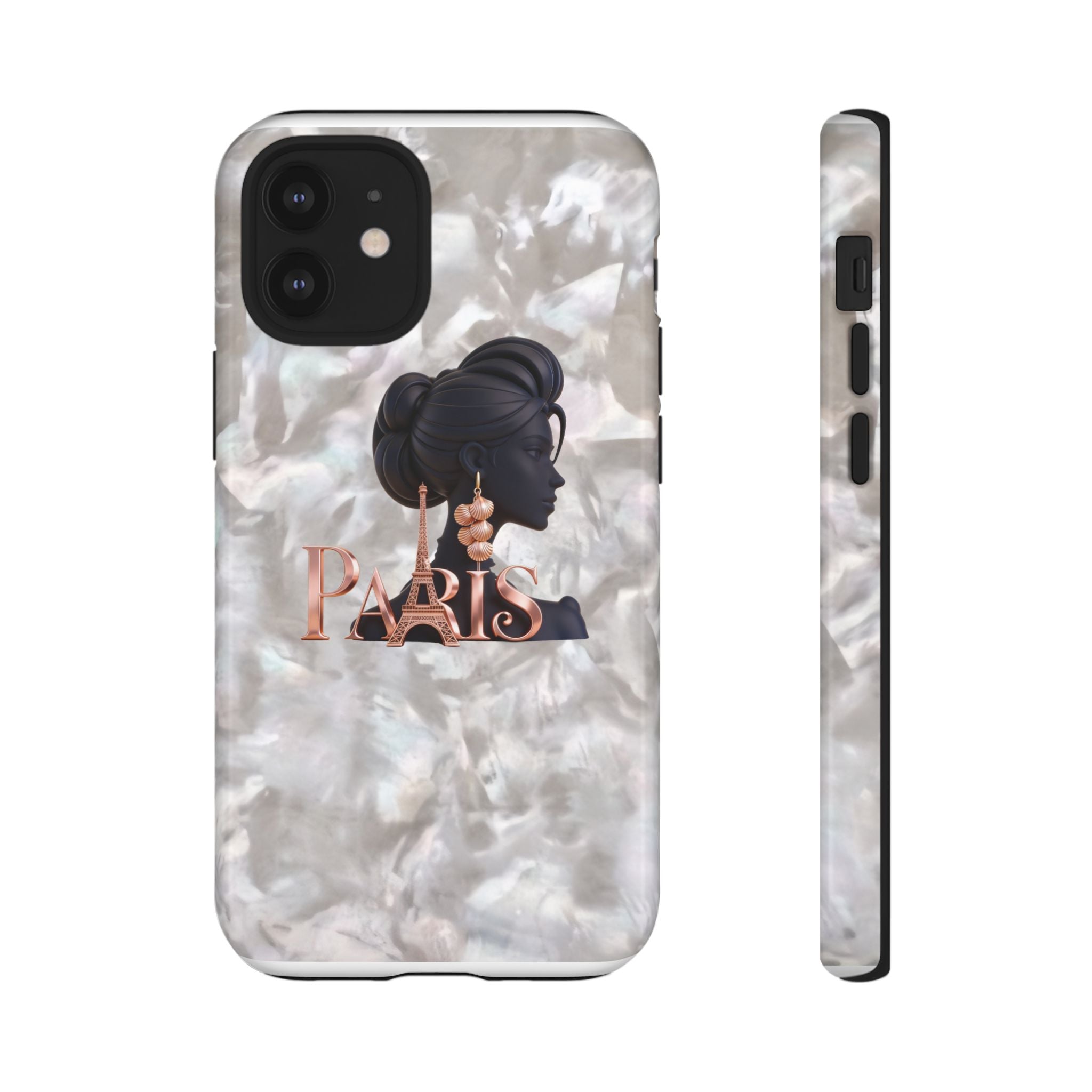 Paris Silhouette Pearl Phone Case — Tough Protective Smartphone Cover Printify