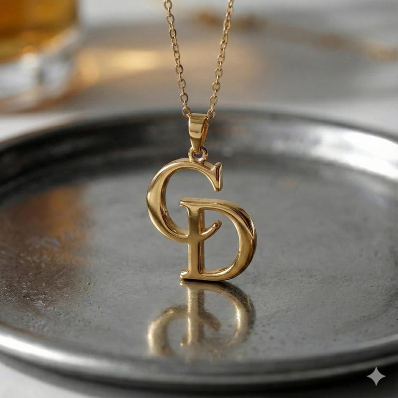 Custom interwoven double letter necklace